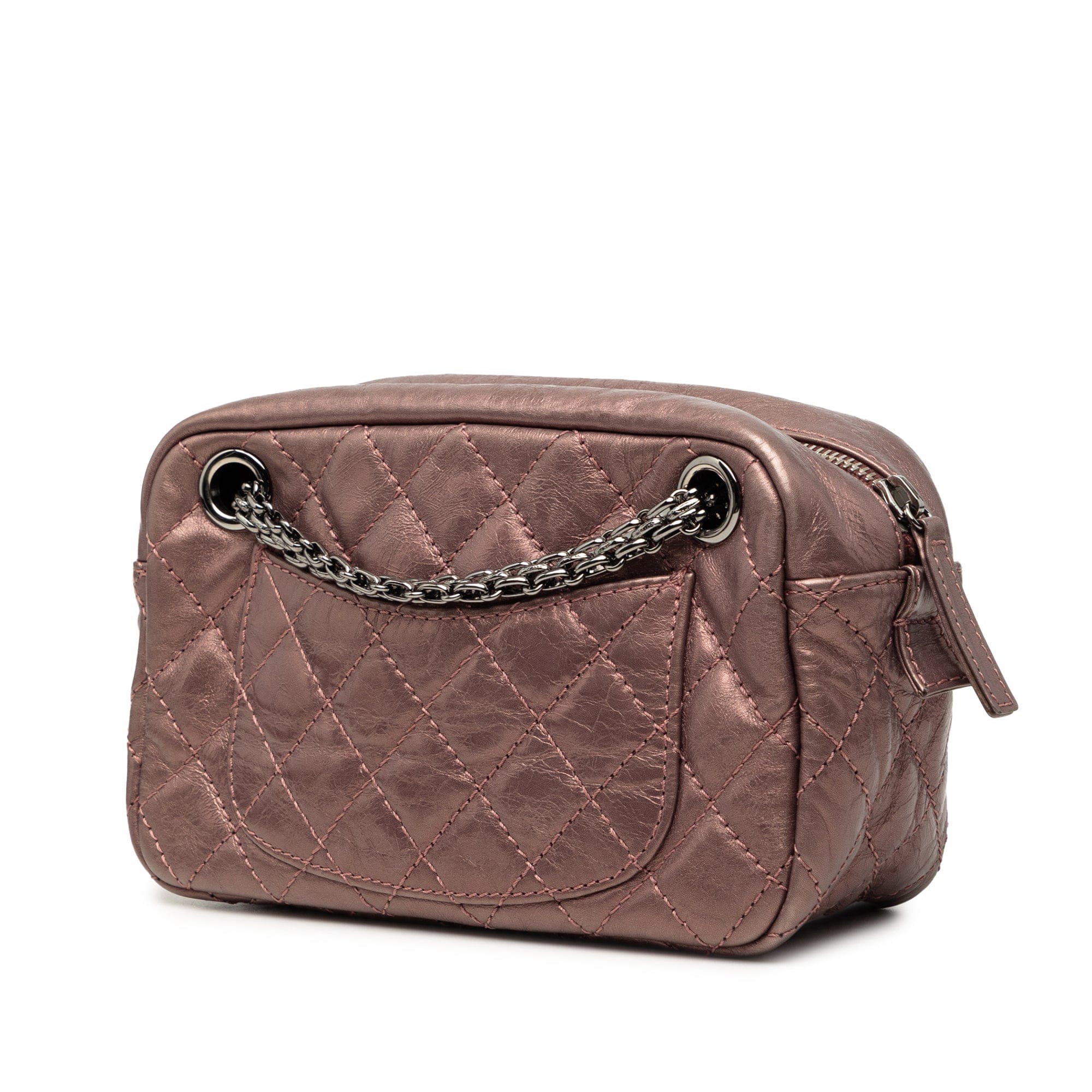 Chanel Small Metallic Quilted Aged Calfskin Reissue Camera Bag