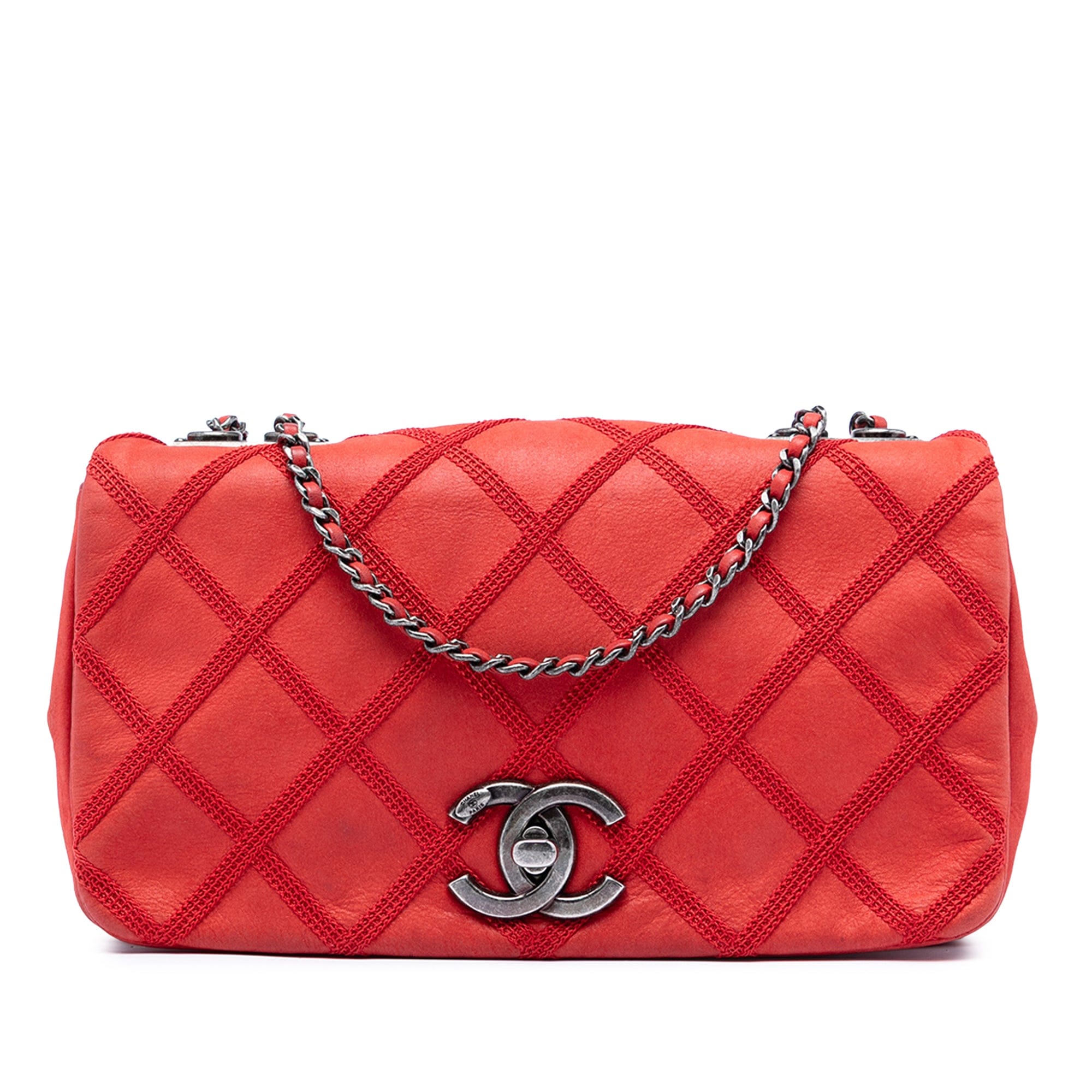 Chanel Small Nubuck Diamond Stitch Chain Flap