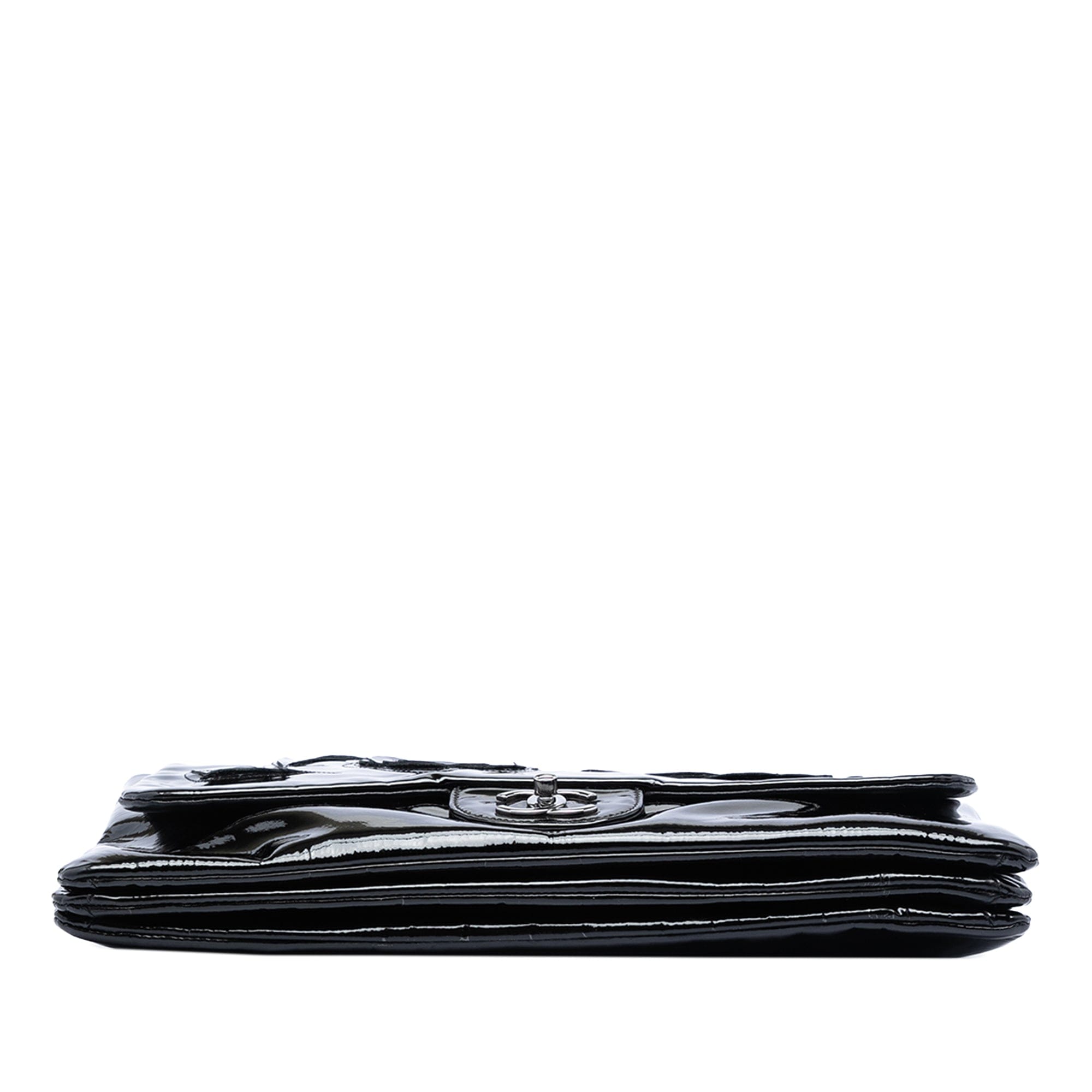 Chanel Patent Camellia Flap Bag