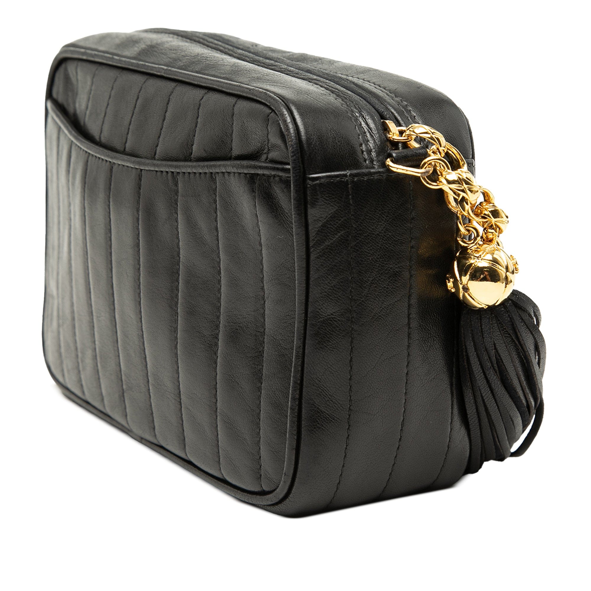 Chanel CC Vertical Quilted Lambskin Tassel Camera Bag