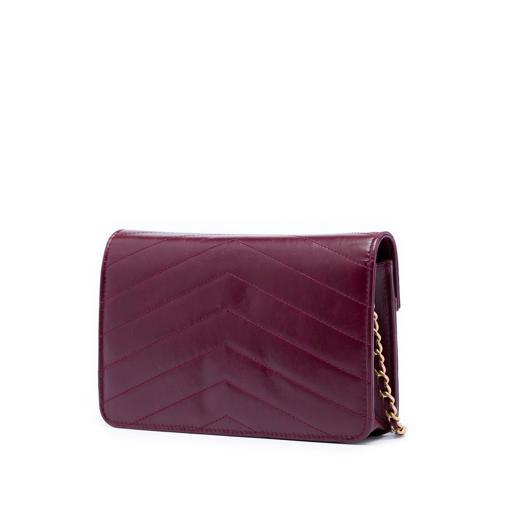 Chanel Chevron Calfskin Medal Wallet On Chain