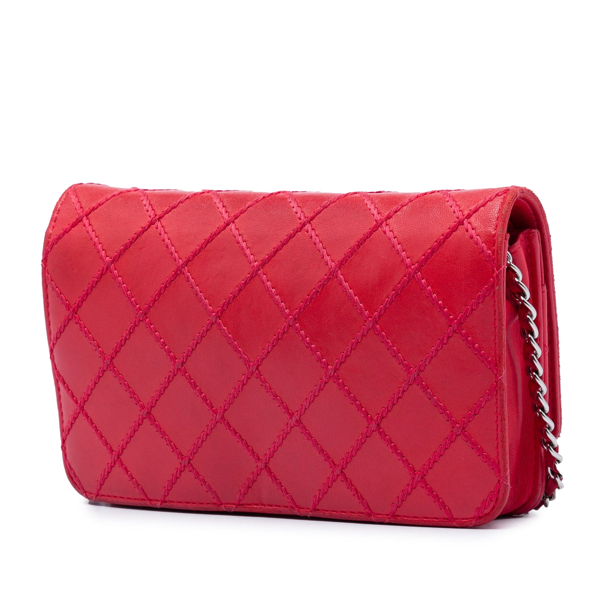 Chanel CC Lambskin Wild Stitch Wallet on Chain