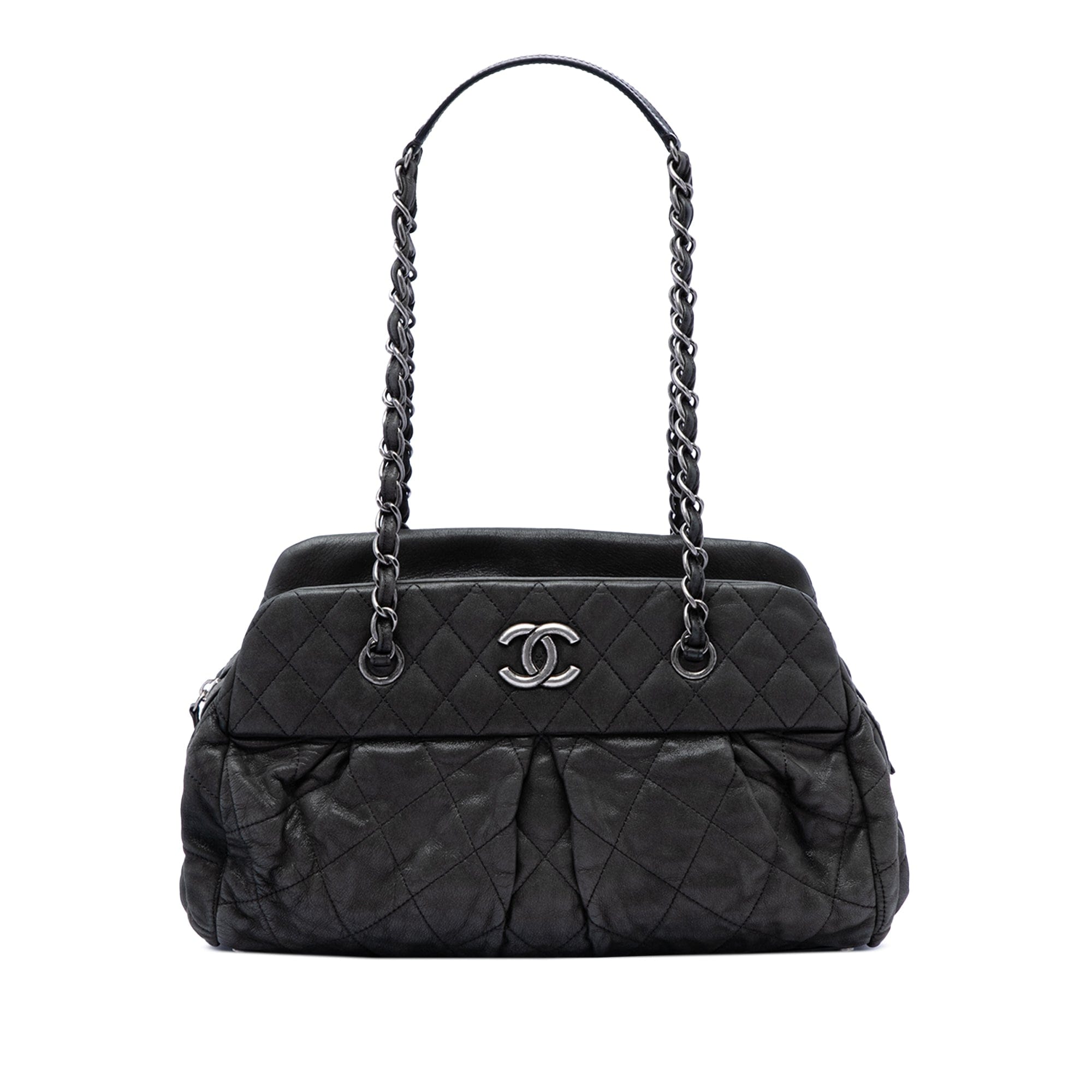 Chanel Quilted Iridescent Calfskin Chic Quilt Bowling Bag