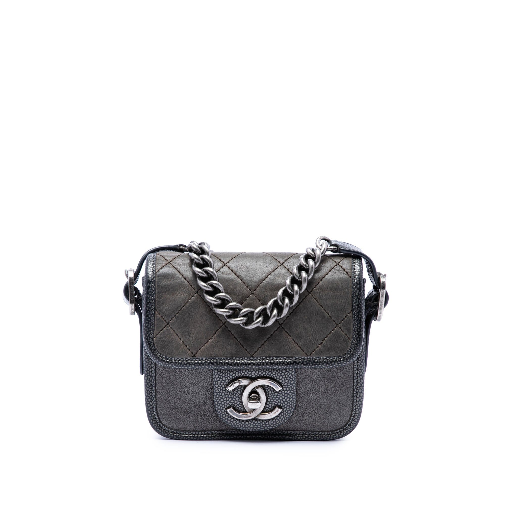 Chanel Paris Bombay Mini Quilted Iridescent Calfskin Back to School Single Flap