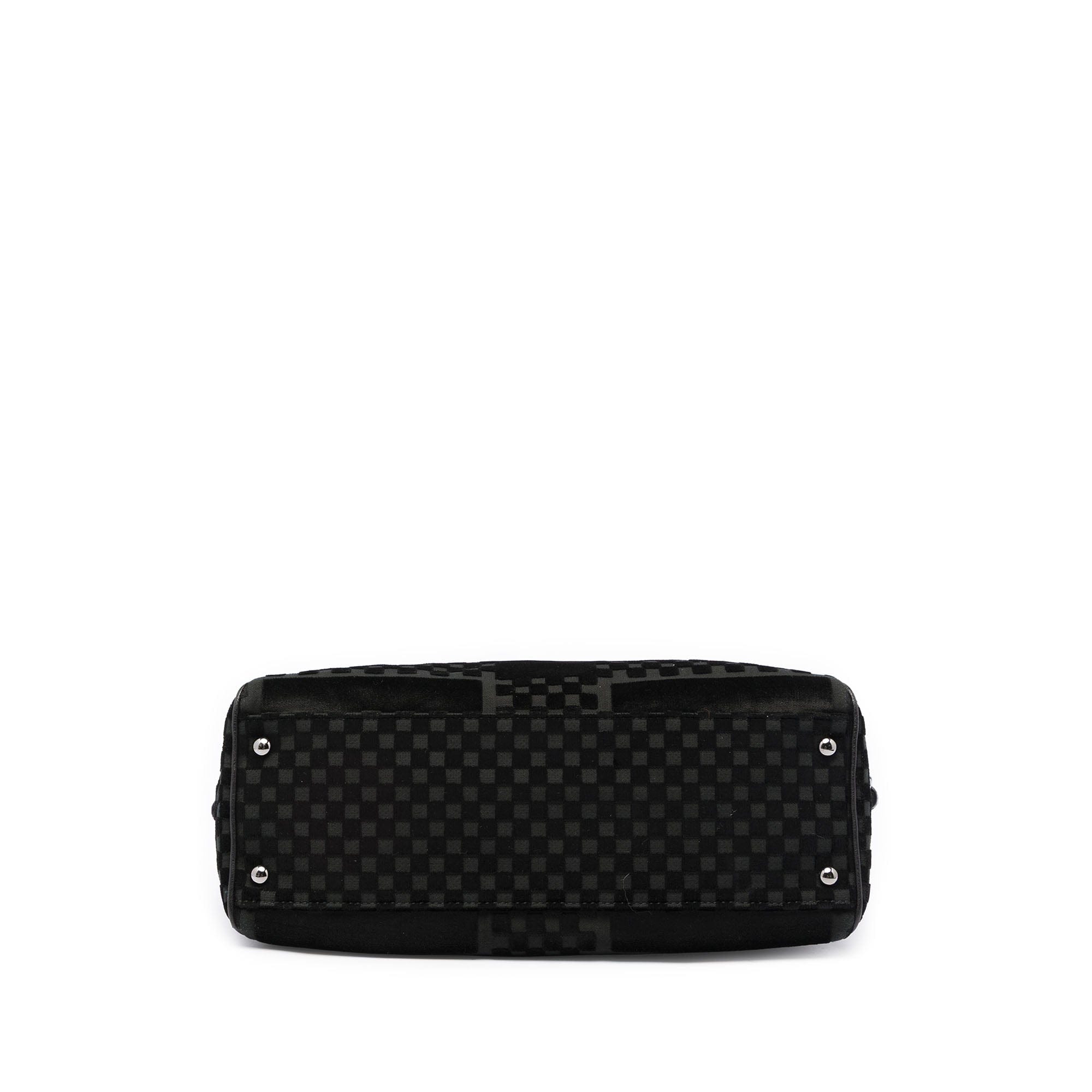Chanel CC Check Embossed Velvet Belted Side Frame Bag