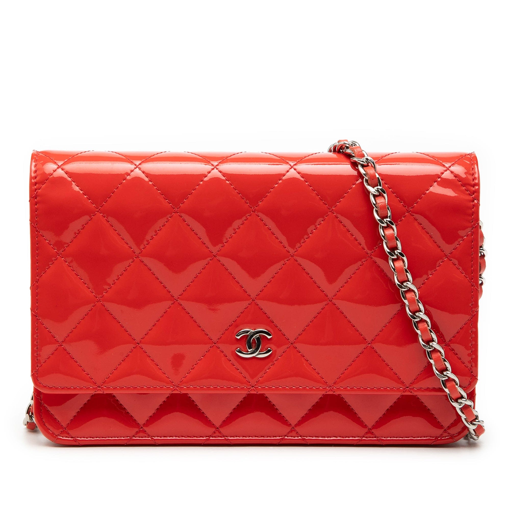 Chanel CC Patent Wallet on Chain