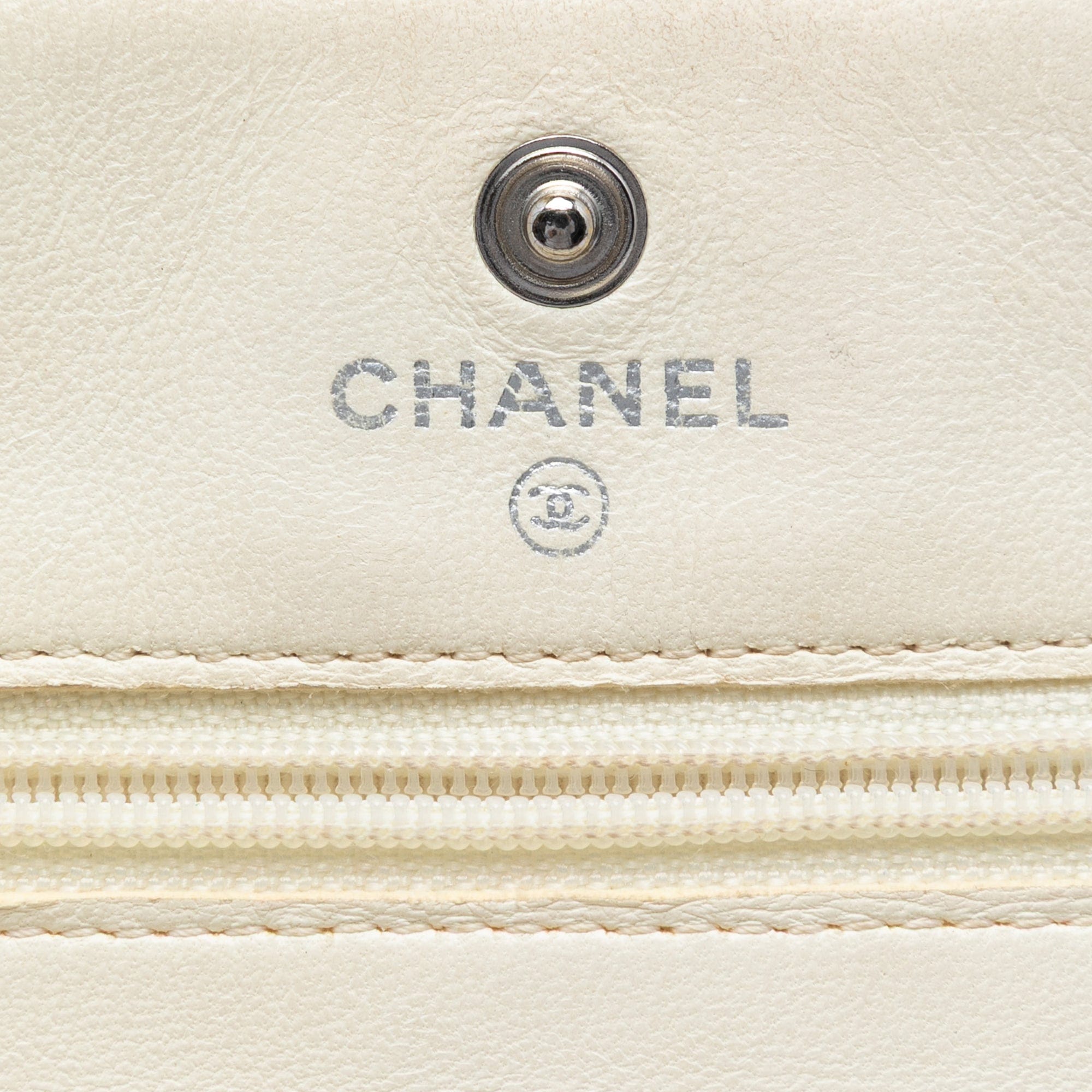 Chanel CC Quilted Perforated Lambskin Wallet On Chain