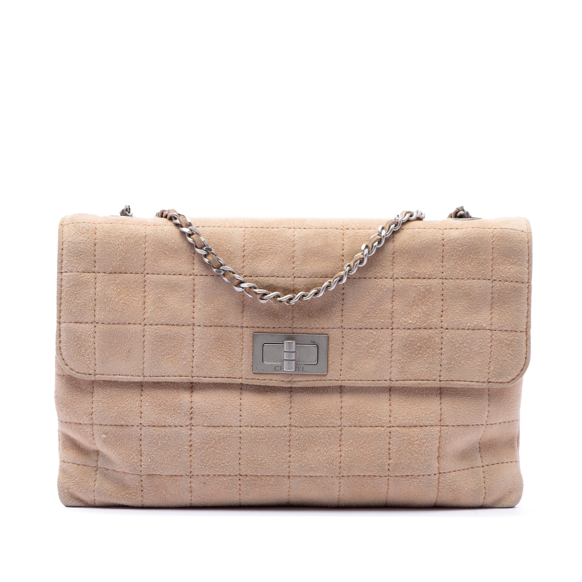 Chanel Choco Bar Suede Mademoiselle Turnlock Flap