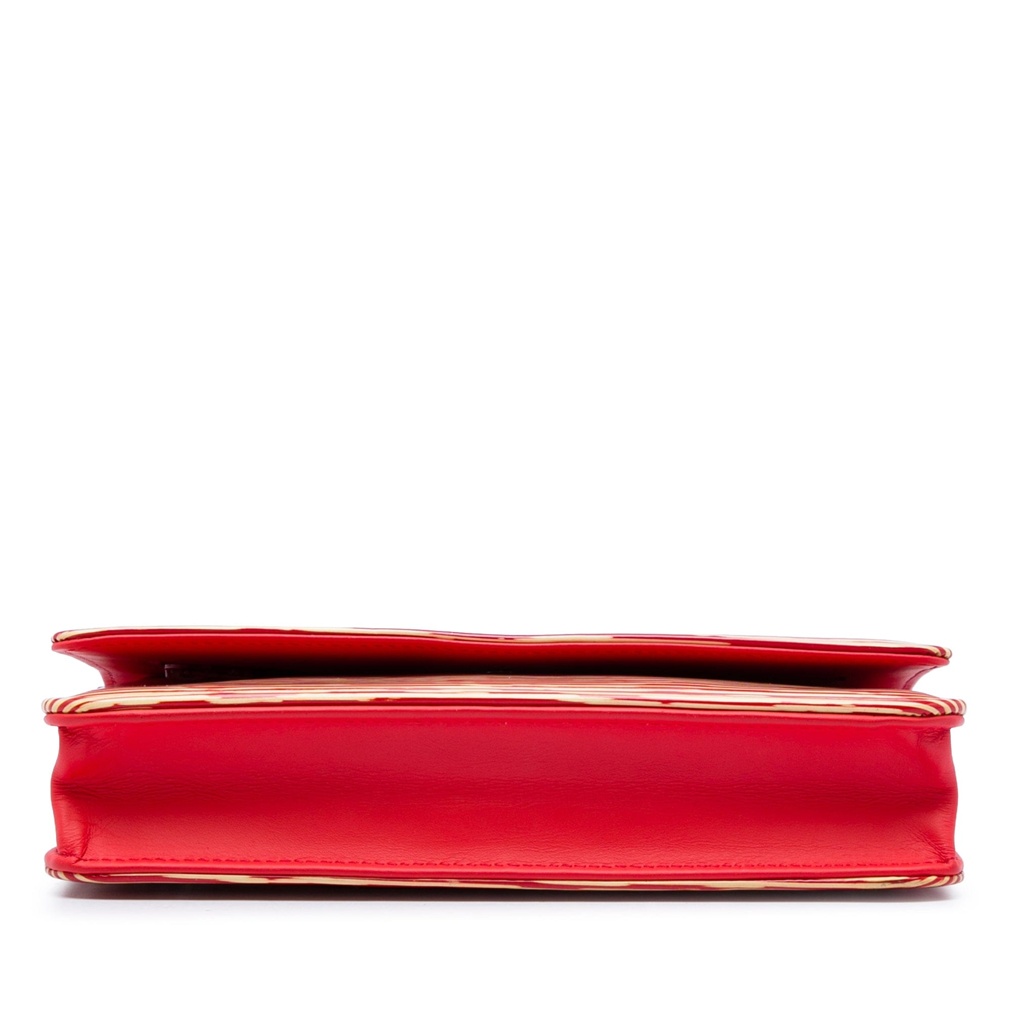 Chanel CC Striped Patent Wallet On Chain