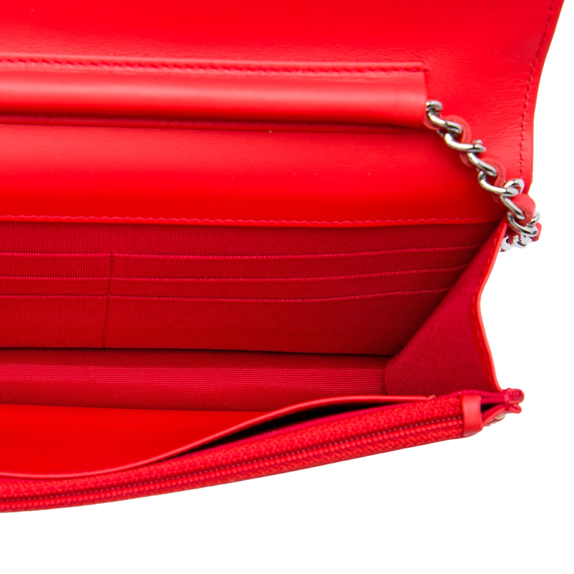 Chanel CC Striped Patent Wallet On Chain