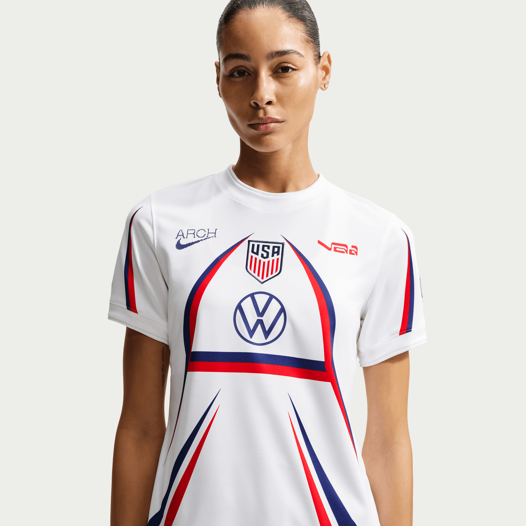 Nike USA x V.A.A. x NIKE X2 WMNS PREMATCH JERSEY - WHITE / DEEP ROYAL BLUE