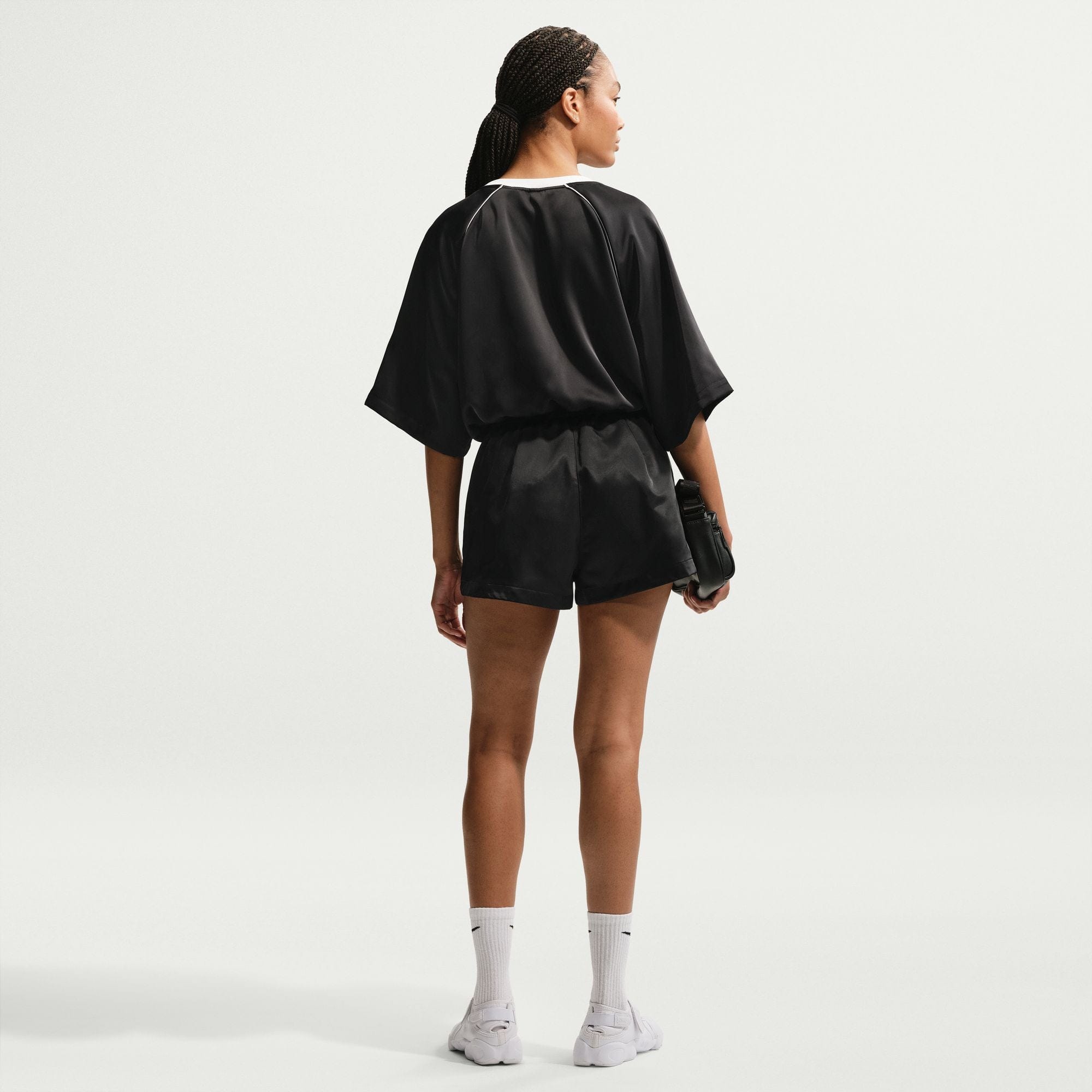 Nike Womens Nike High - Waisted Satin Hot Shorts Black