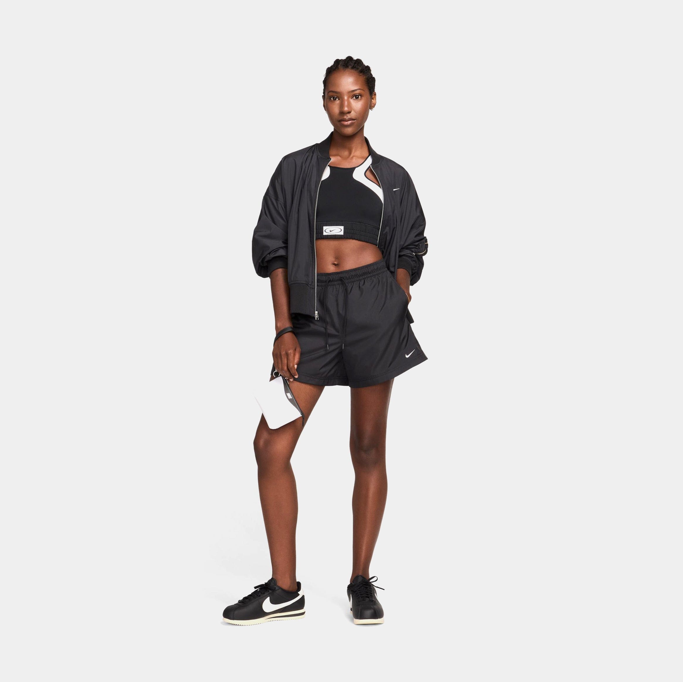 Nike Classic Woven Mid Rise Woven Womens Shorts (Black/White)