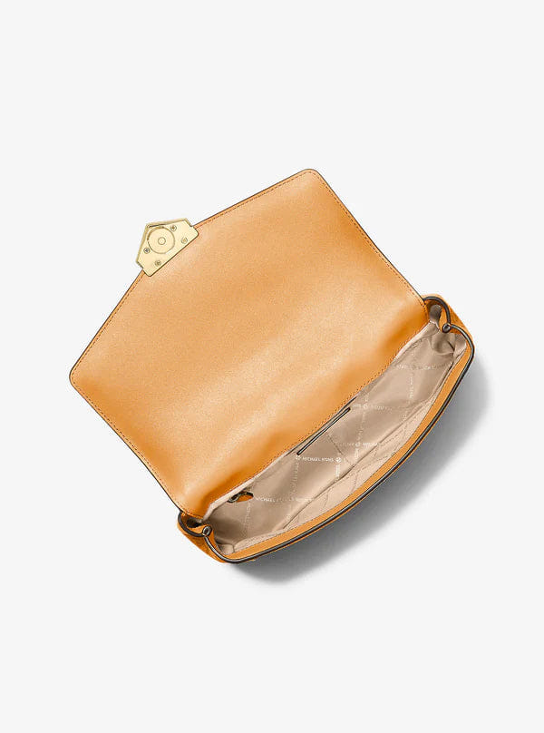 Michael Kors Soho Large Studded Signature Logo Shoulder Bag Radiant Orange