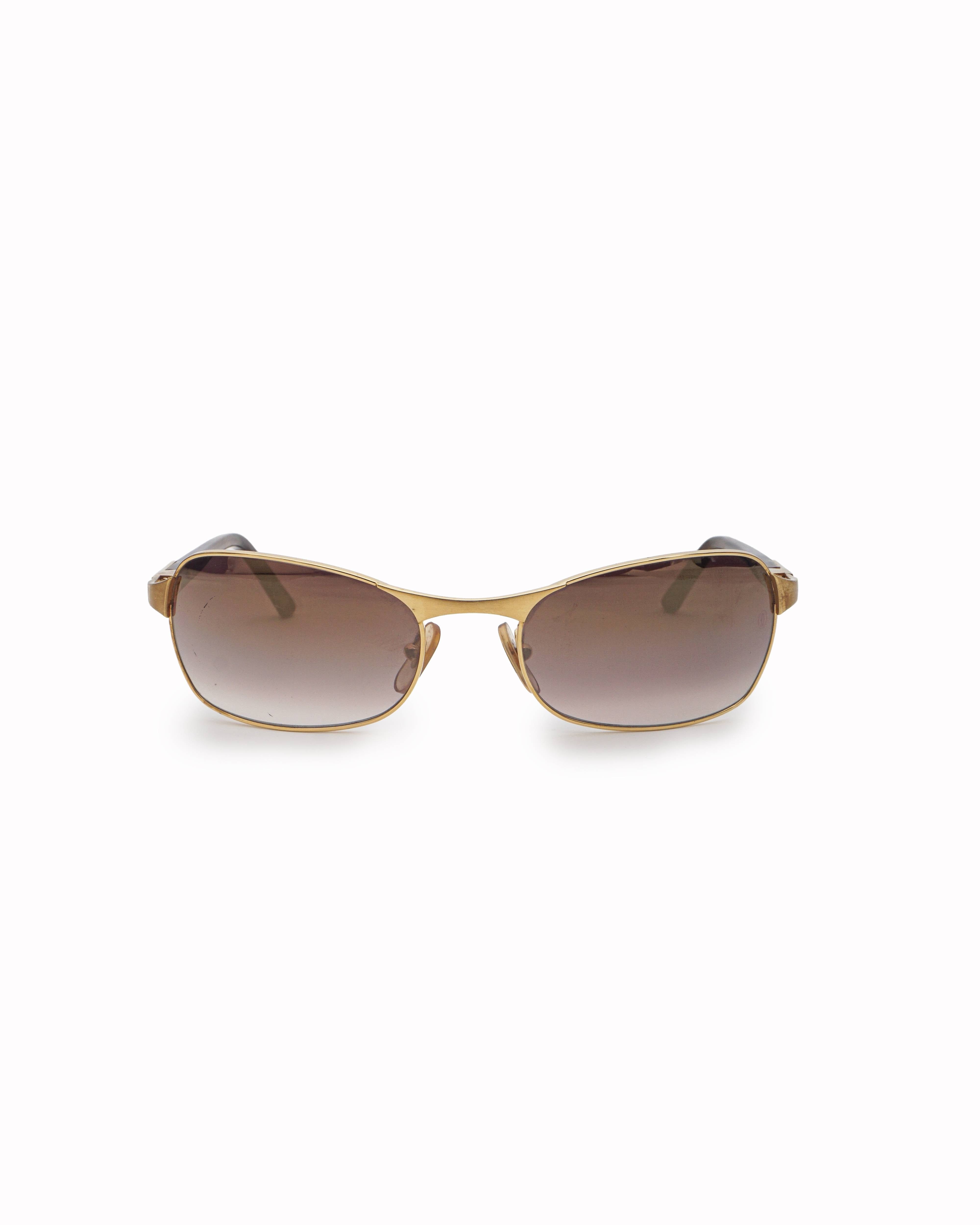 Cartier Vintage Cartier Gold - Tone Rimless Pilot Aviator Sunglasses