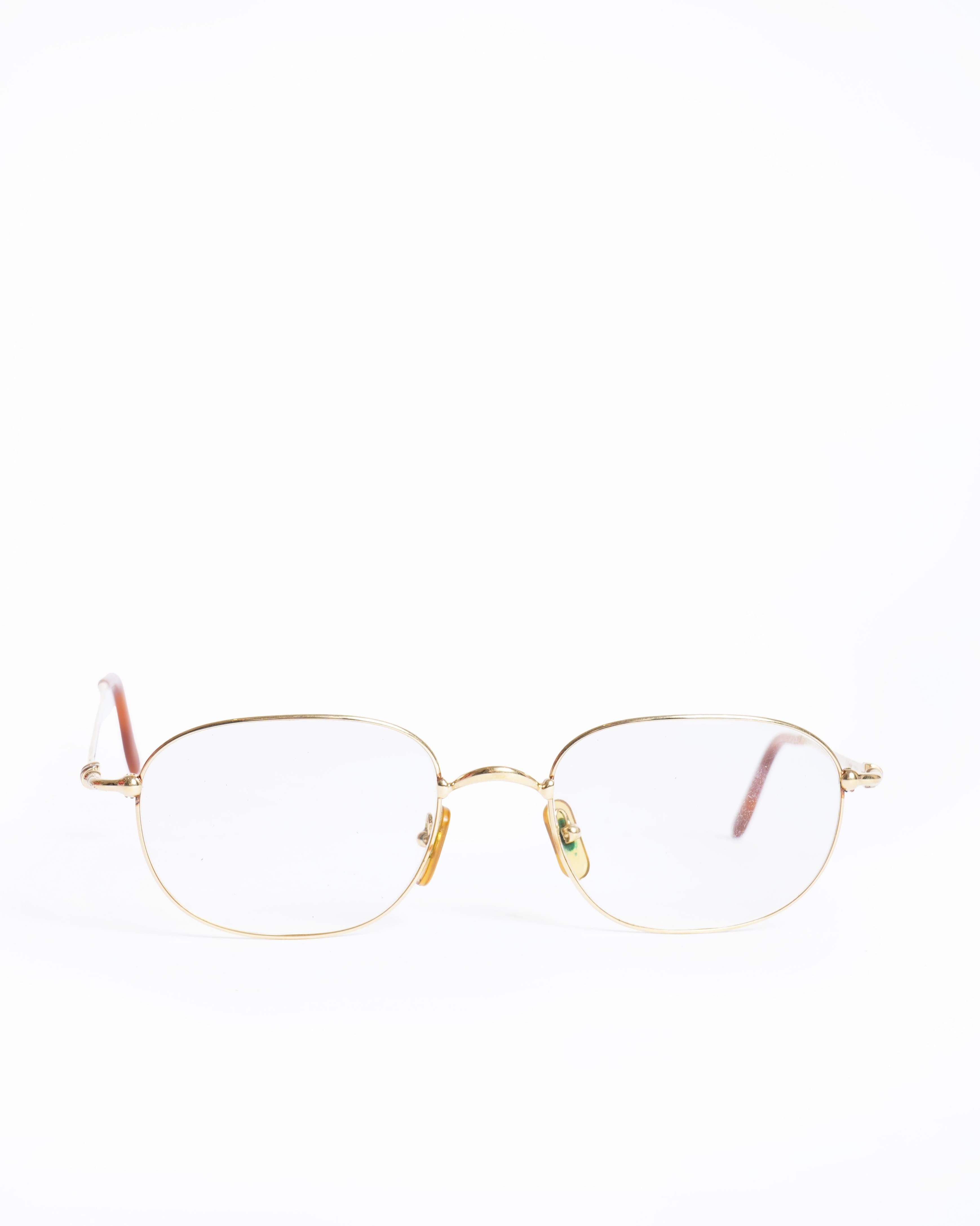 Cartier Vintage Rare Cartier Unisex Gold Plated Oval Glasses