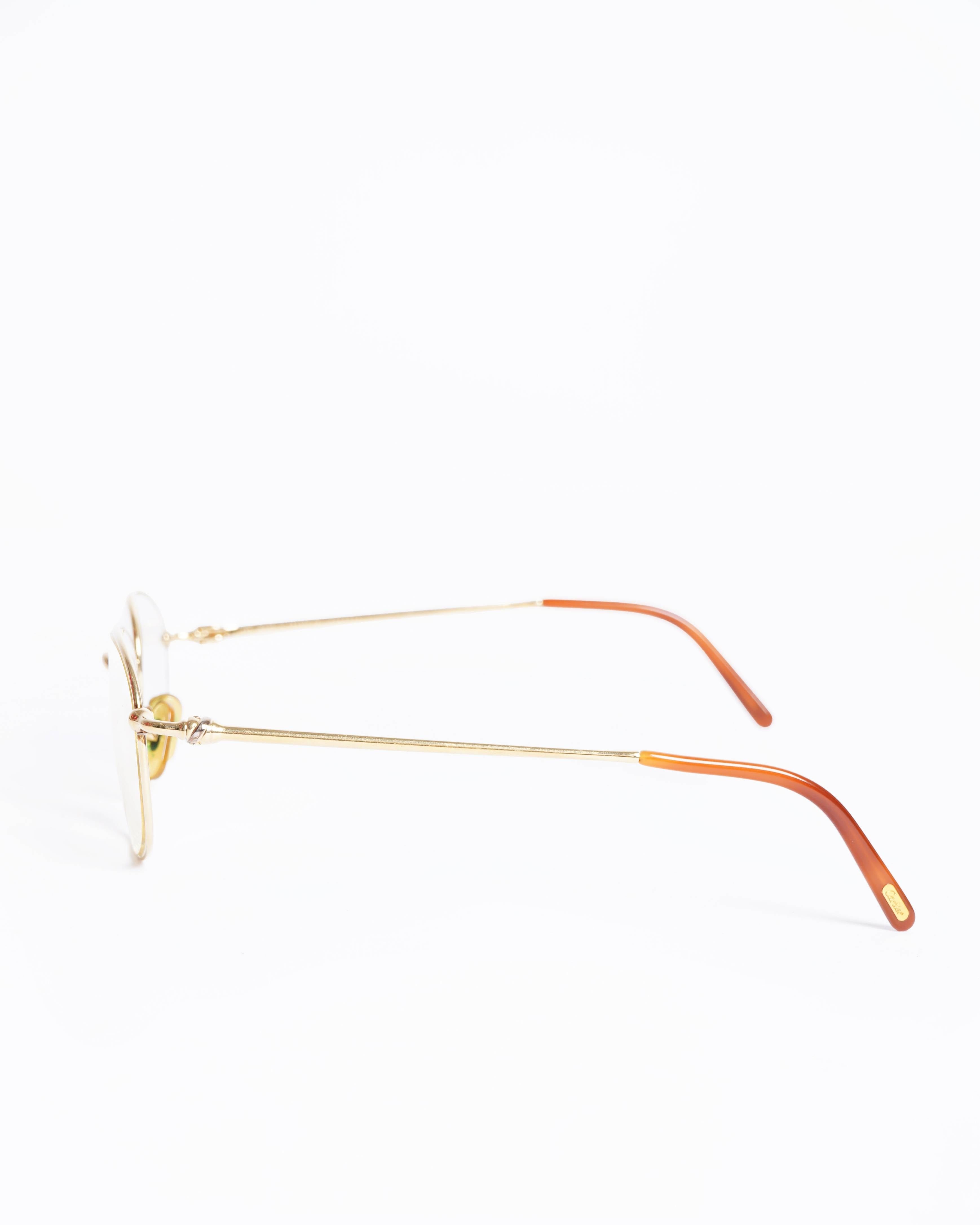 Cartier Vintage Rare Cartier Unisex Gold Plated Oval Glasses