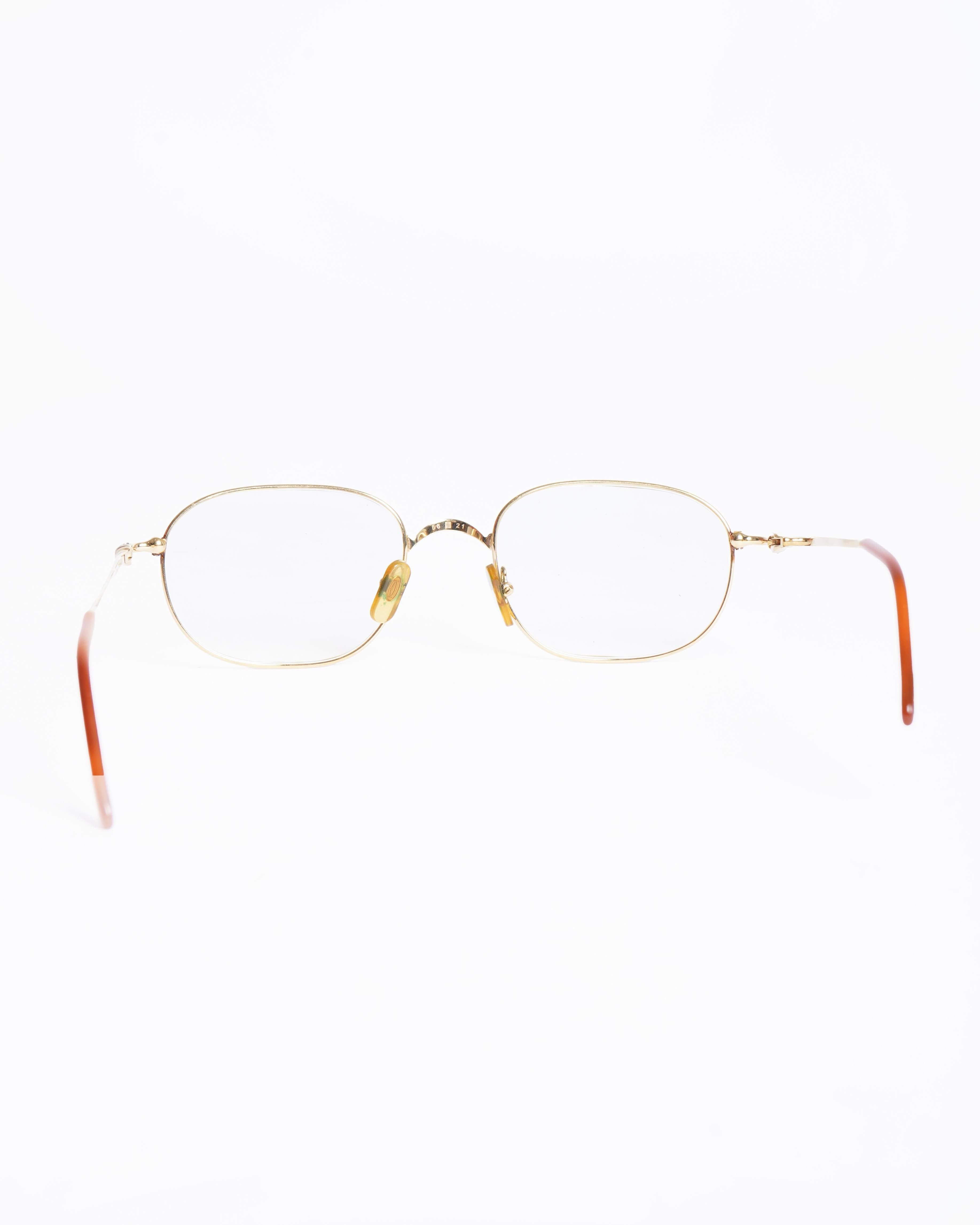 Cartier Vintage Rare Cartier Unisex Gold Plated Oval Glasses