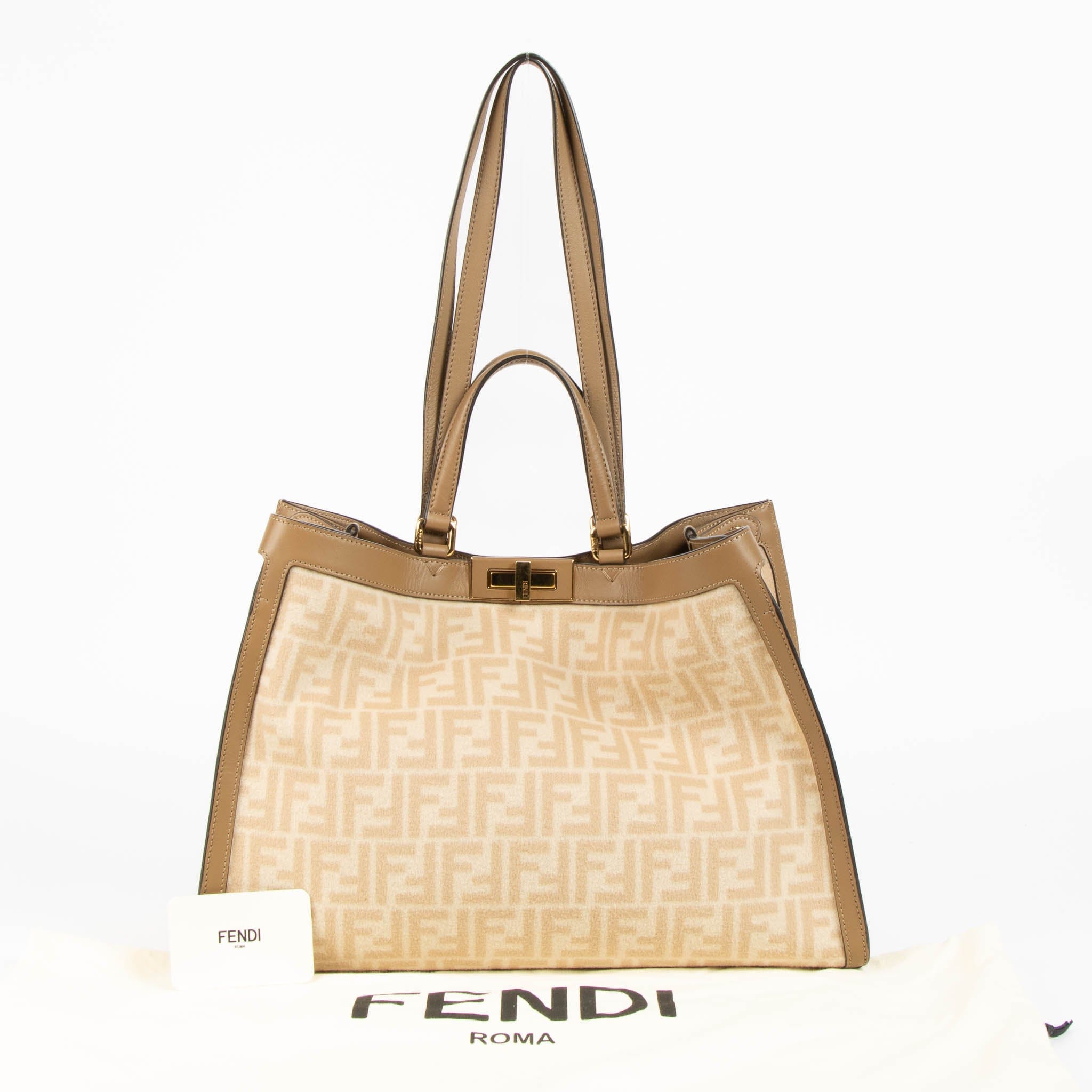 Fendi Wool FF 1974 Peekaboo X - Tote Medium Bag