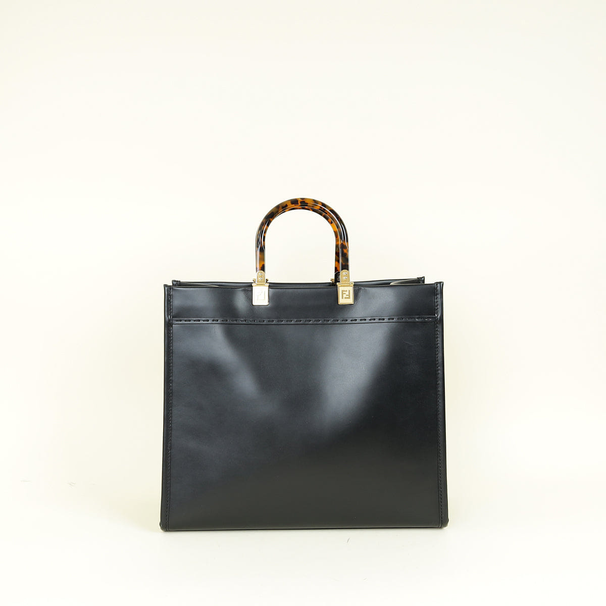 Fendi Black Sunshine Medium Shopping Tote Bag