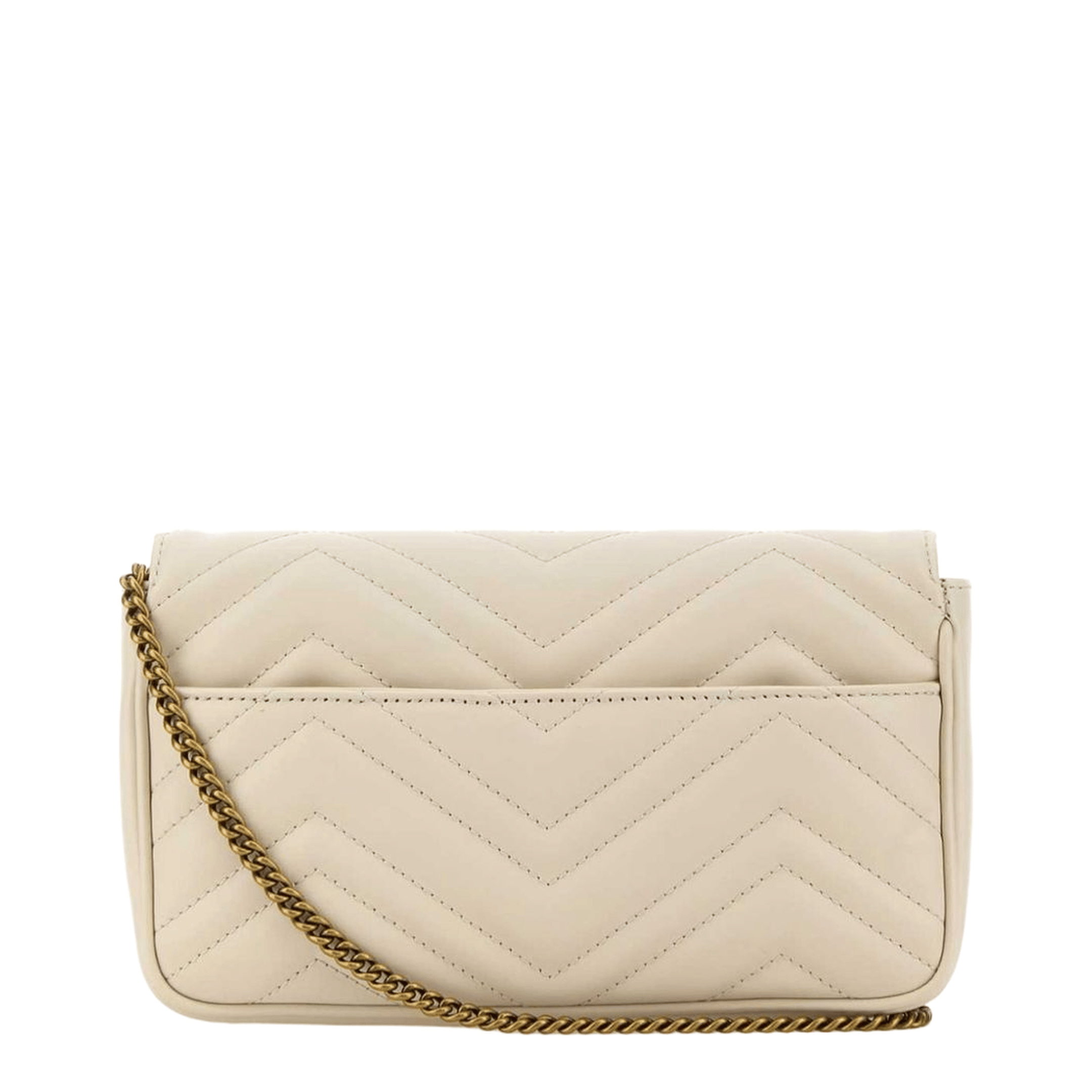 Gucci GG Marmont Small Matelassé Chevron Leather Shoulder Bag - White