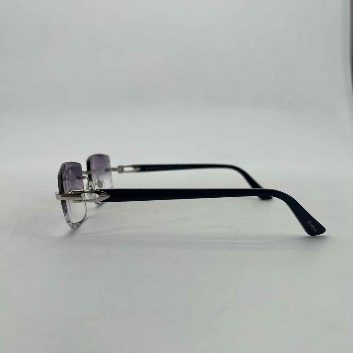 Cartier Sunglasses BIG C DIAMOND CUT New Blue Size 56