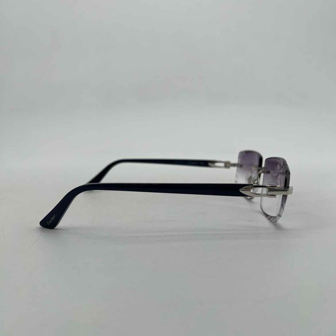Cartier Sunglasses BIG C DIAMOND CUT New Blue Size 56