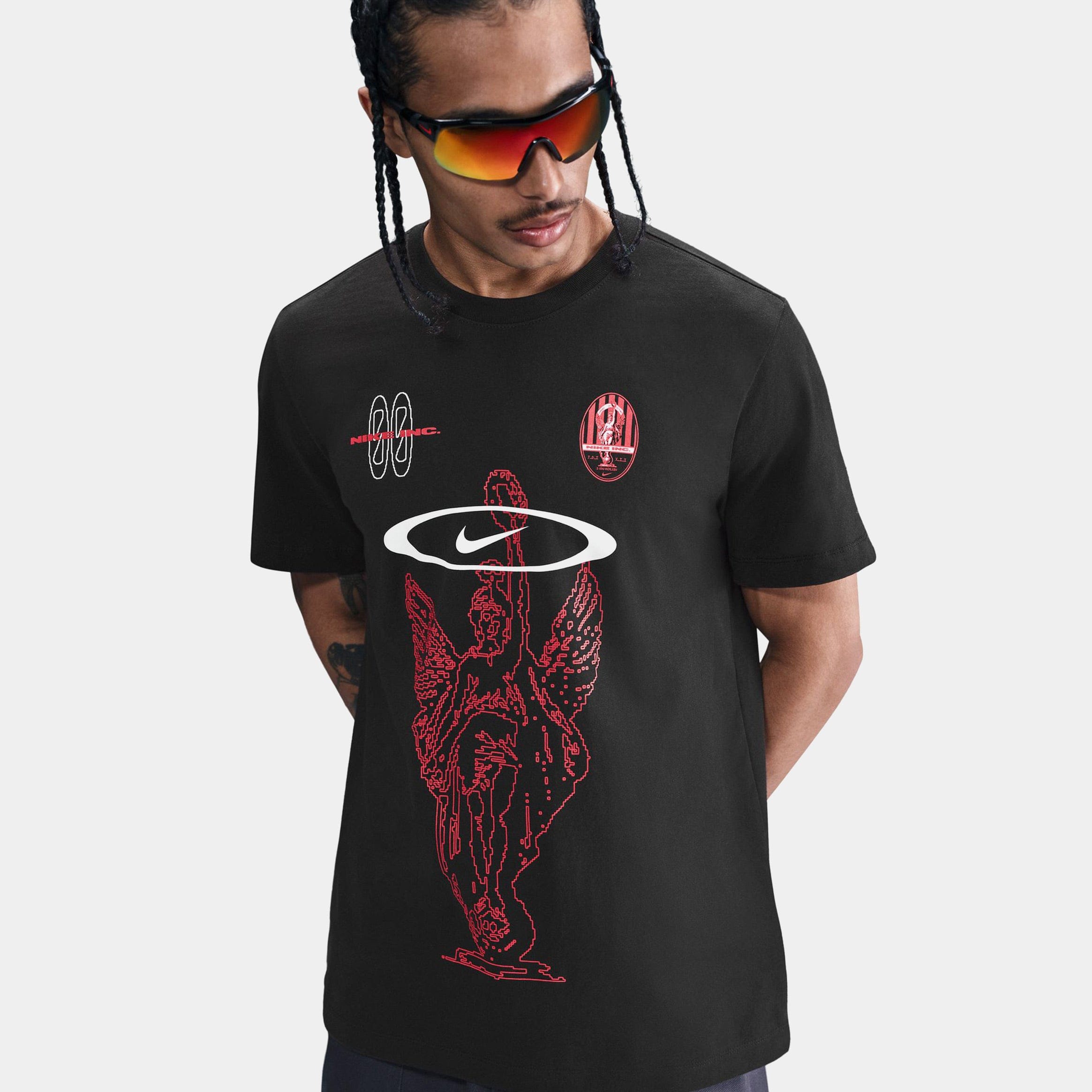 Nike NSW Victory Graphic Mens Short Sleeve Shirt (Black/Red)
