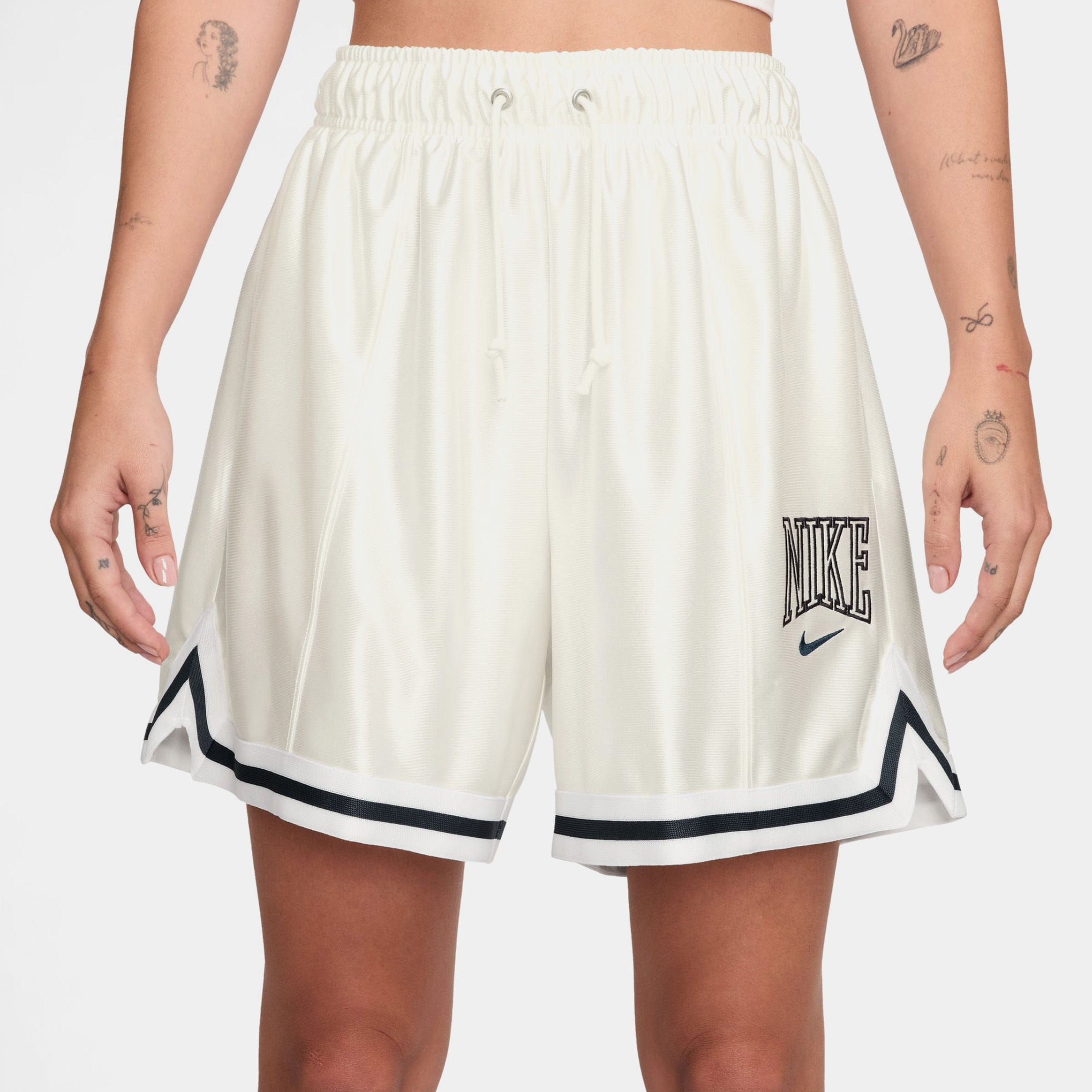 Nike Loose 6" Mid Rise Satin Womens Shorts (Sail/Armory Navy/Armory Navy)