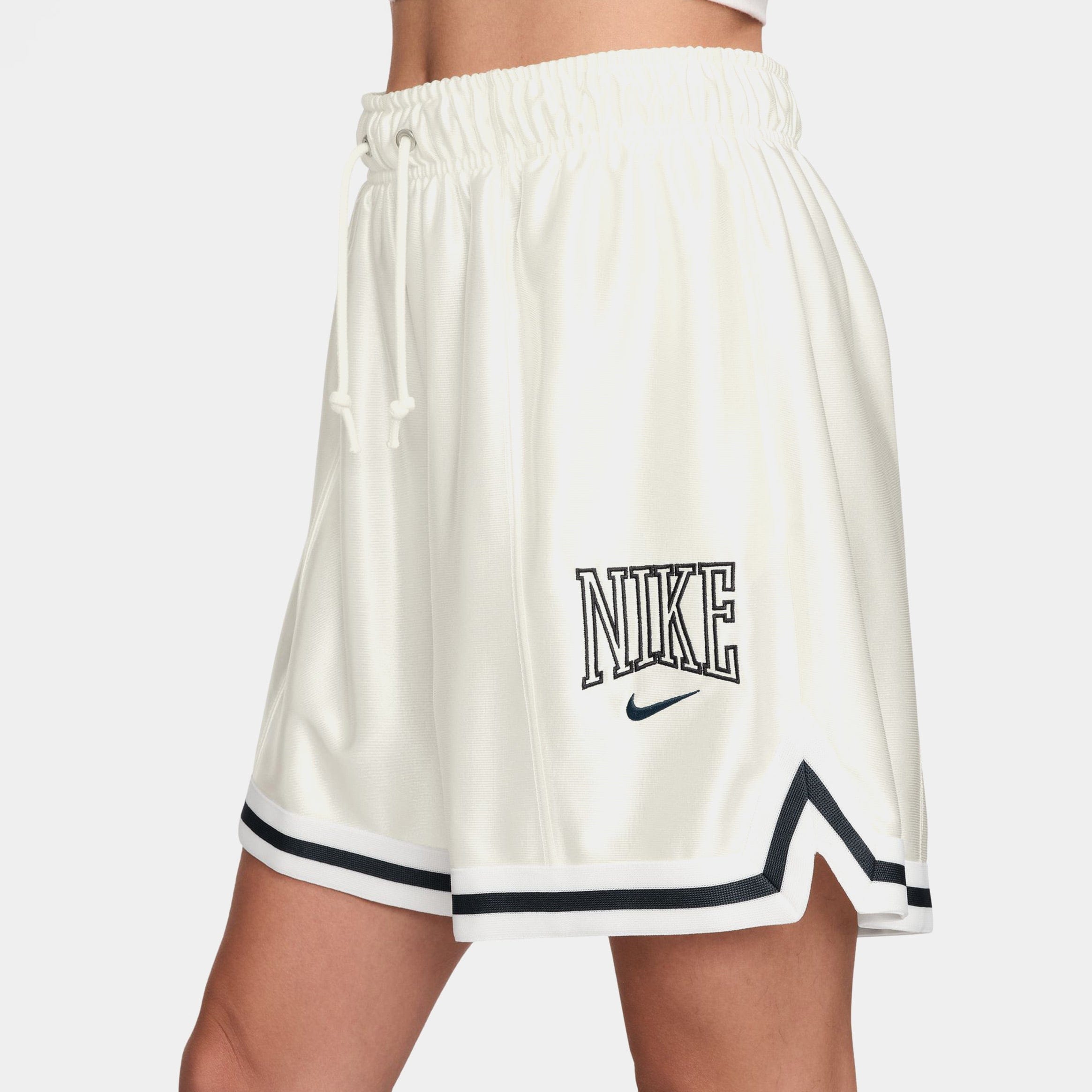 Nike Loose 6" Mid Rise Satin Womens Shorts (Sail/Armory Navy/Armory Navy)