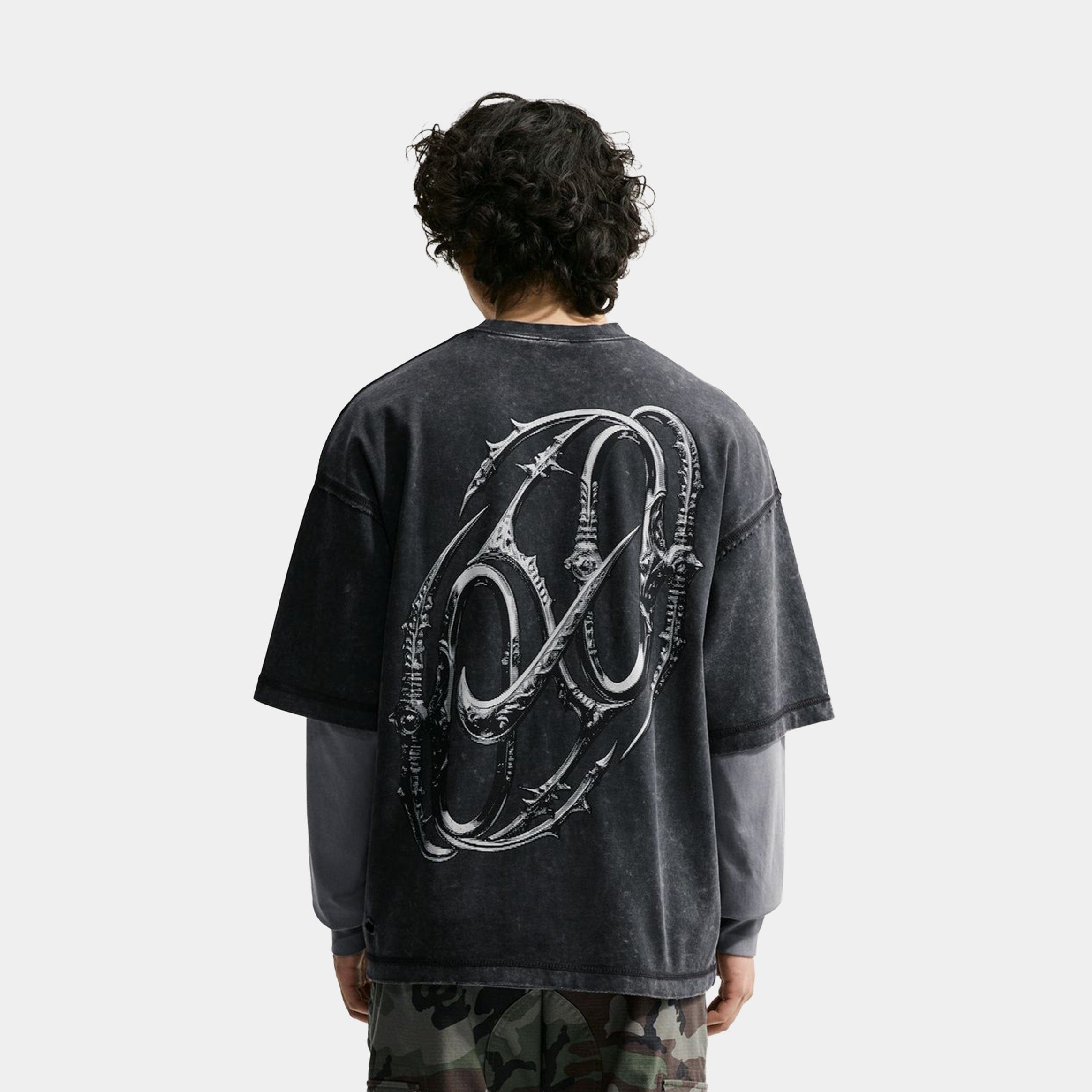 Nike Sportswear Mens Short Sleeve Shirt (Black/Ice Silver/Dark Smoke Grey)