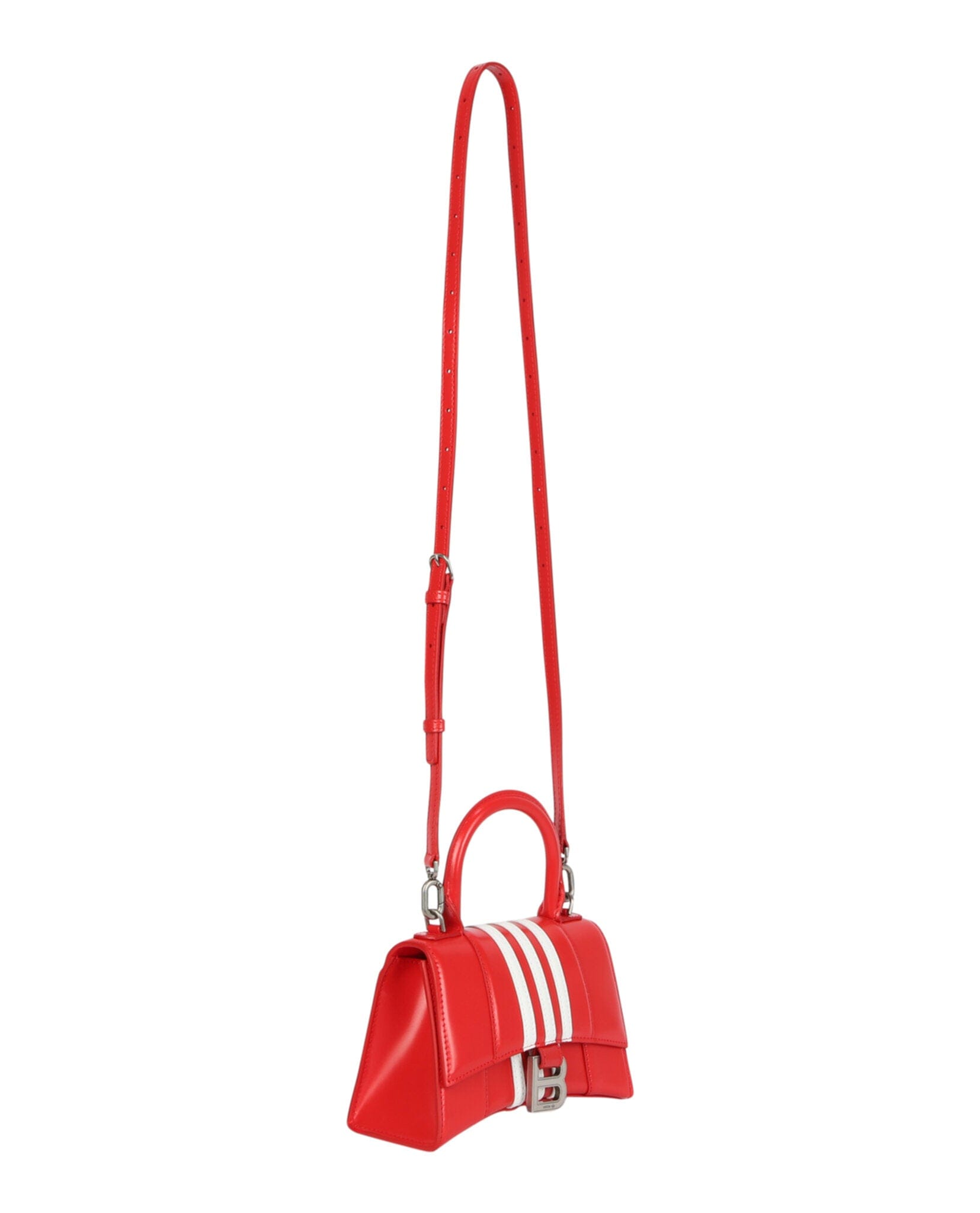 Balenciaga Womens x Adidas Hourglass Striped Shoulder Bag