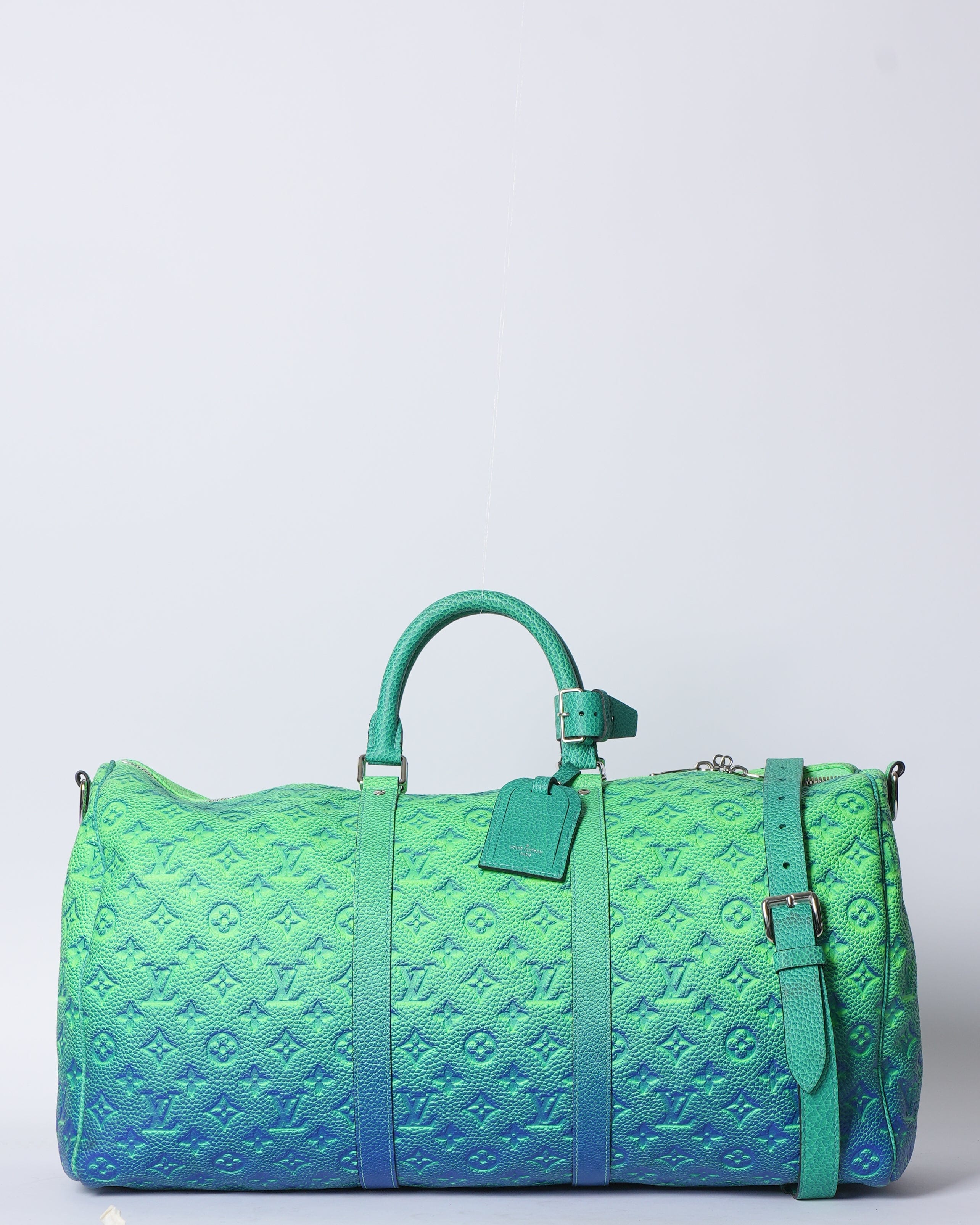 Louis Vuitton Taurillon Illusion Keepall Bandoulier Leather Travel Bag
