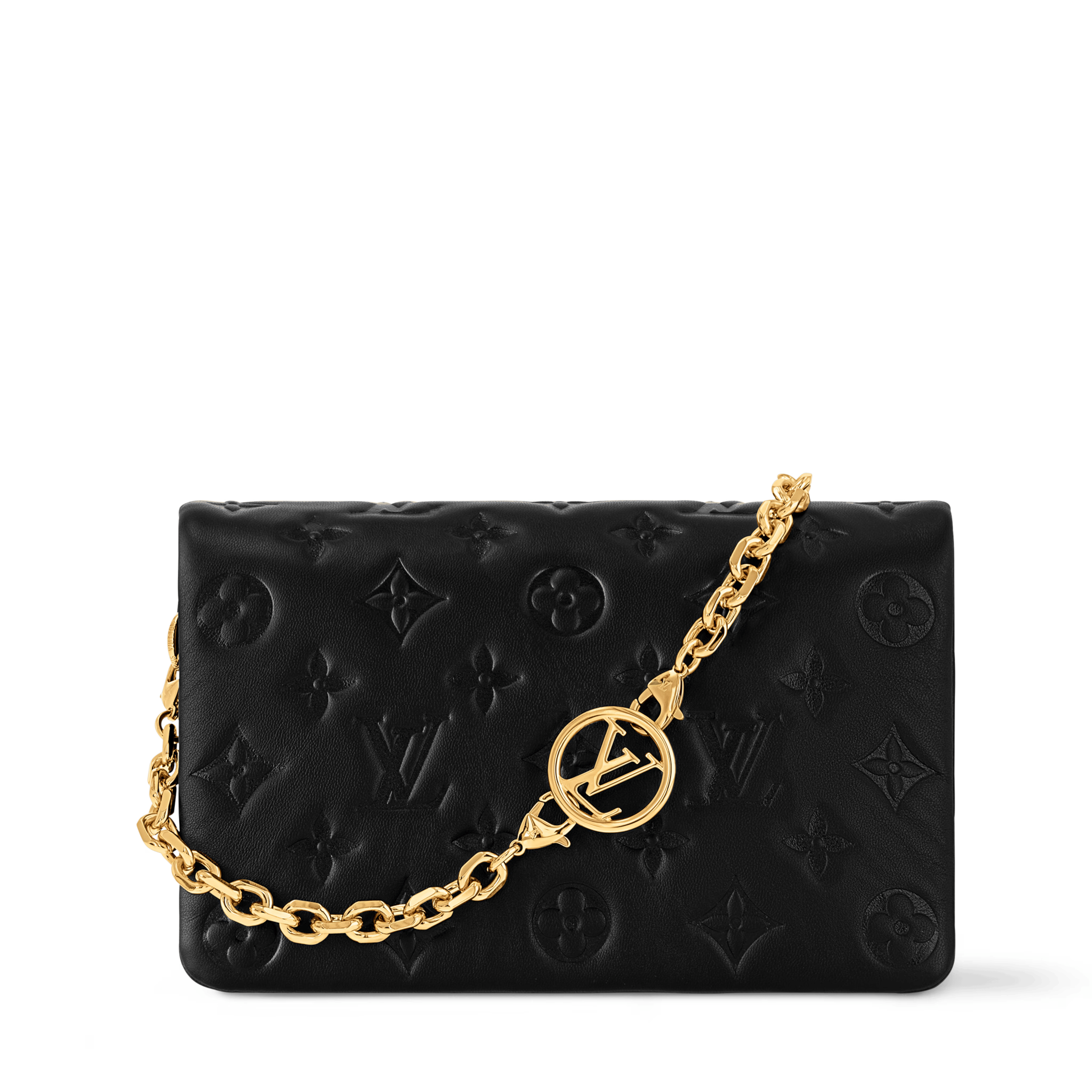 Louis Vuitton Pochette Coussin Monogram Embossed Lambskin Leather Bag