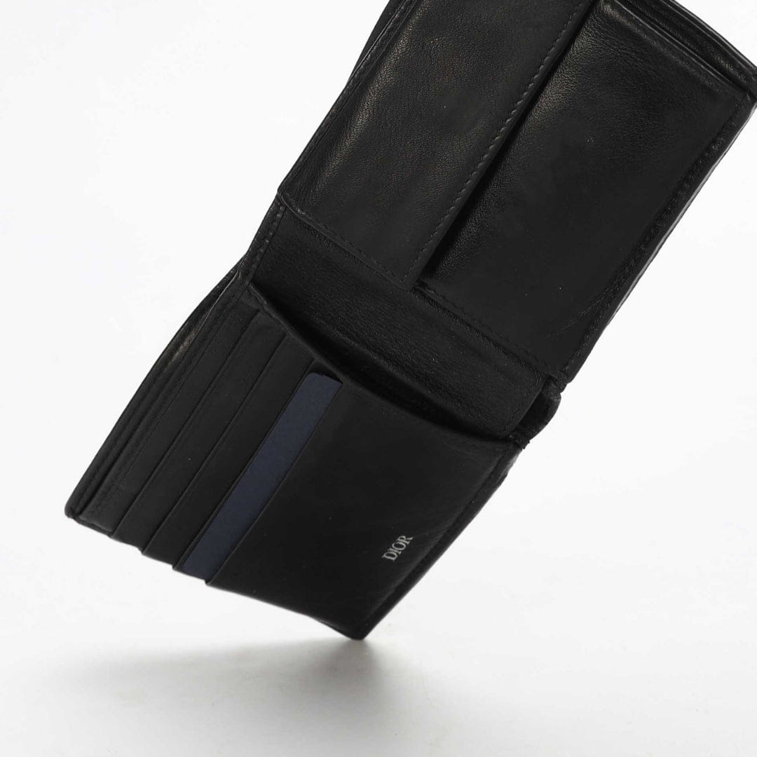 Dior Black Oblique Galaxy Leather Wallet
