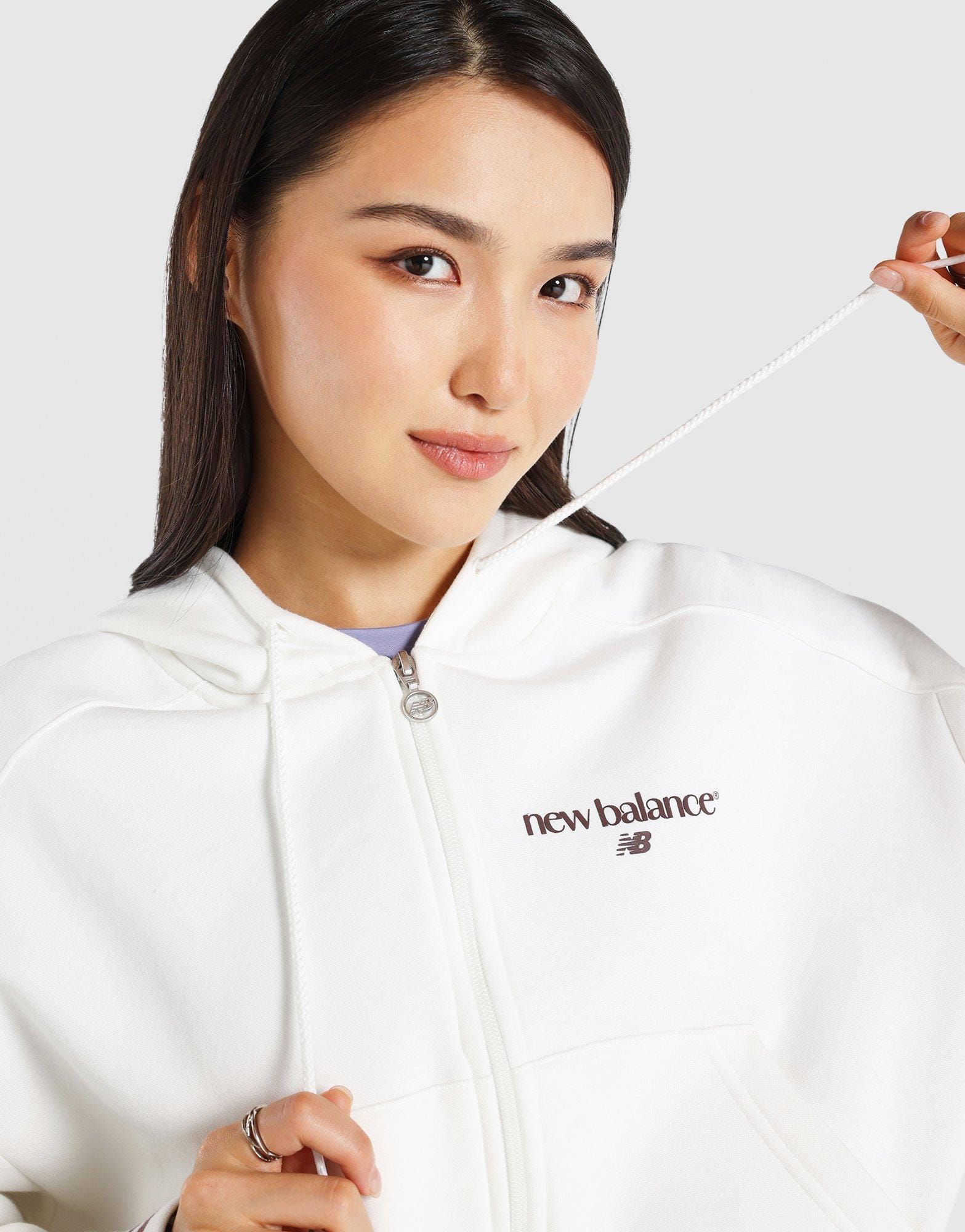 New Balance Rib Crop Full - Zip Hoodie