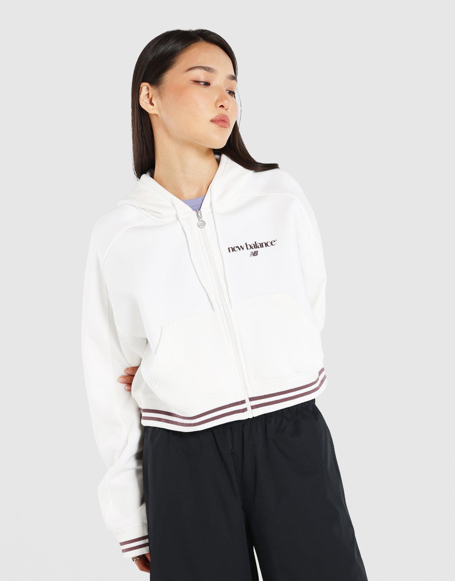 New Balance Rib Crop Full - Zip Hoodie