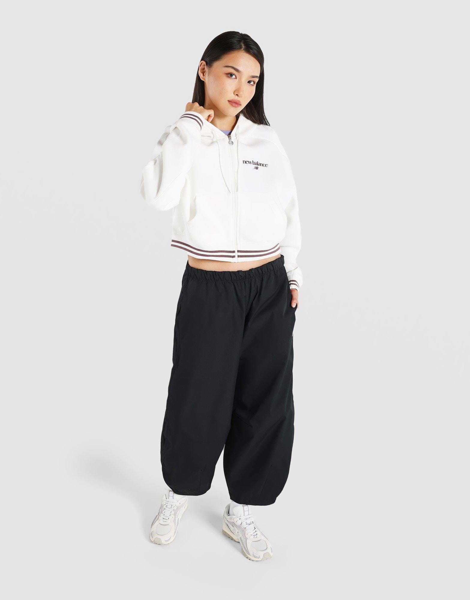 New Balance Rib Crop Full - Zip Hoodie