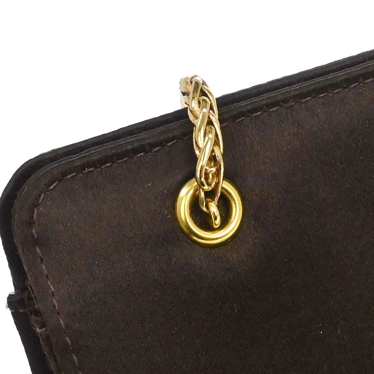 Chanel 1997 - 1999 Brown Satin Chain Shoulder Bag