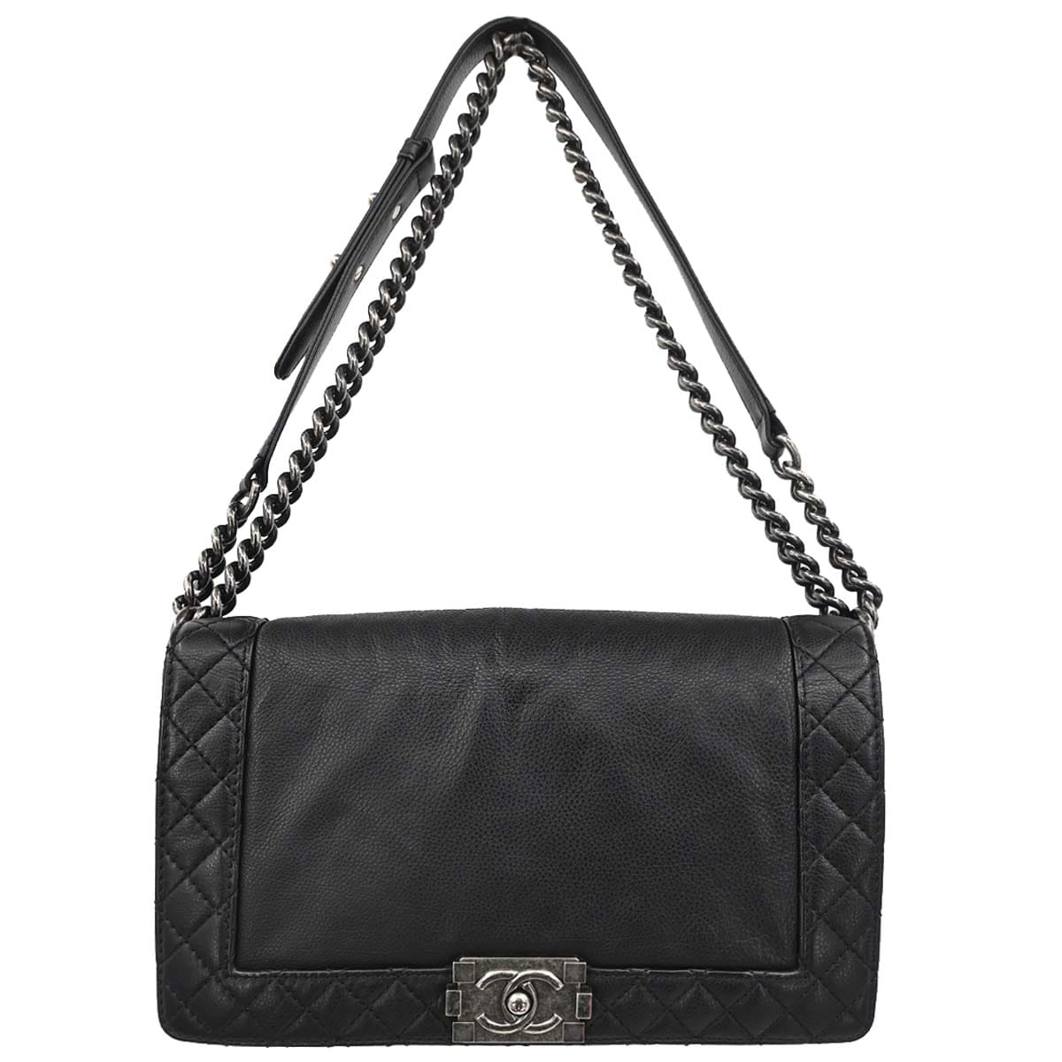 Chanel Boy Chanel 2013 - 2014 Black Lambskin Medium Shoulder Bag
