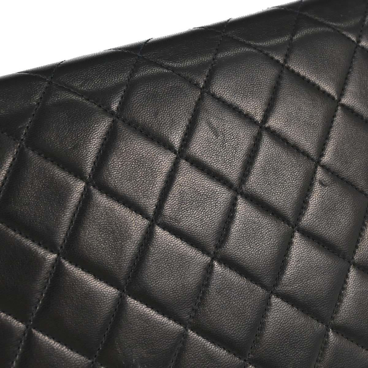 Chanel 1997 - 1999 Black Lambskin Pushlock Small Full Flap Shoulder Bag