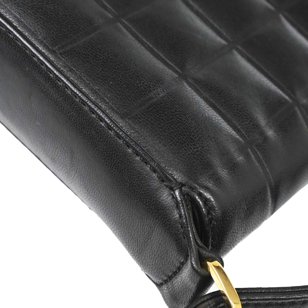 Chanel 2000 - 2002 Black Lambskin Choco Bar Shoulder Bag