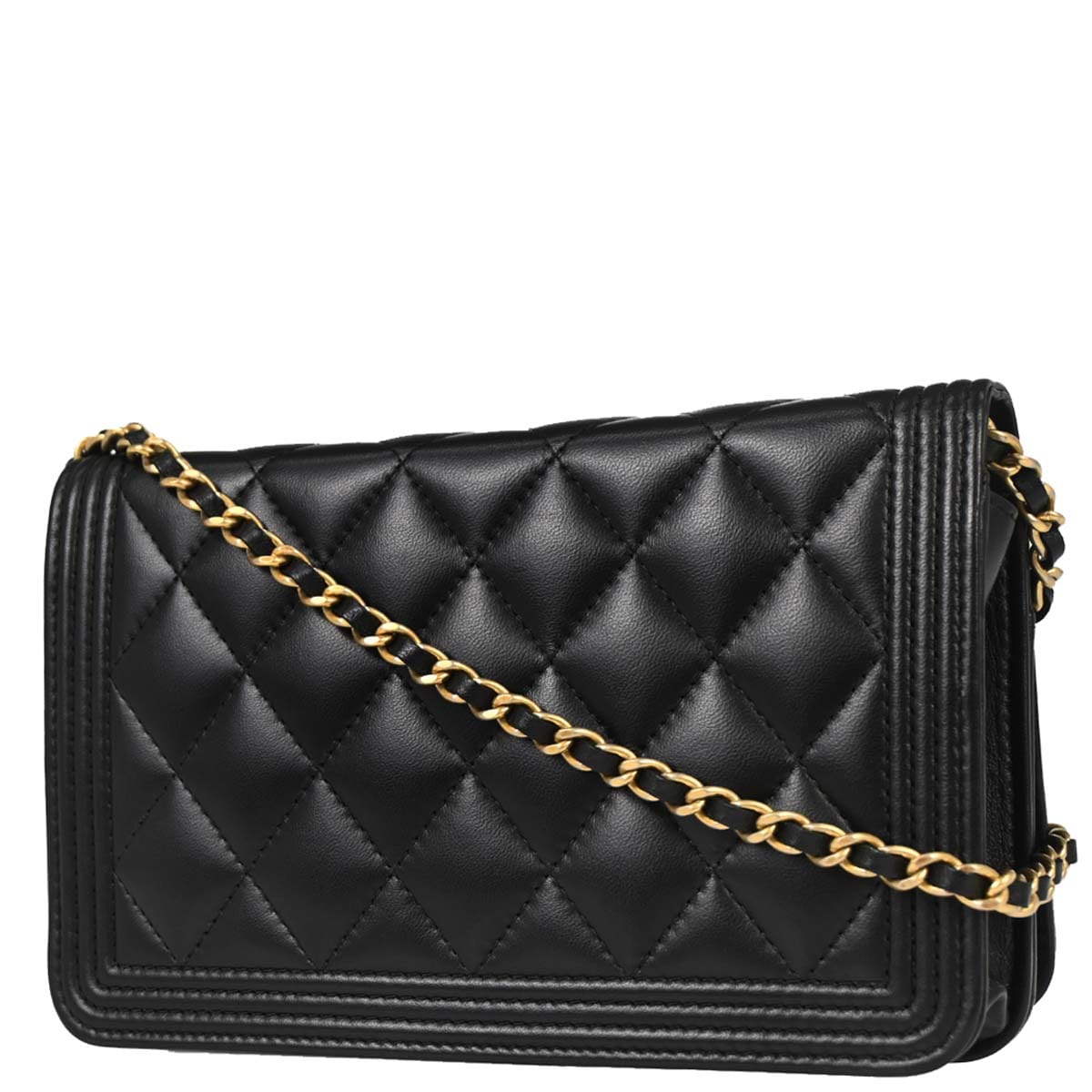 Chanel Boy Chanel 2017 - 2018 Black Lambskin Chain WOC Shoulder Bag