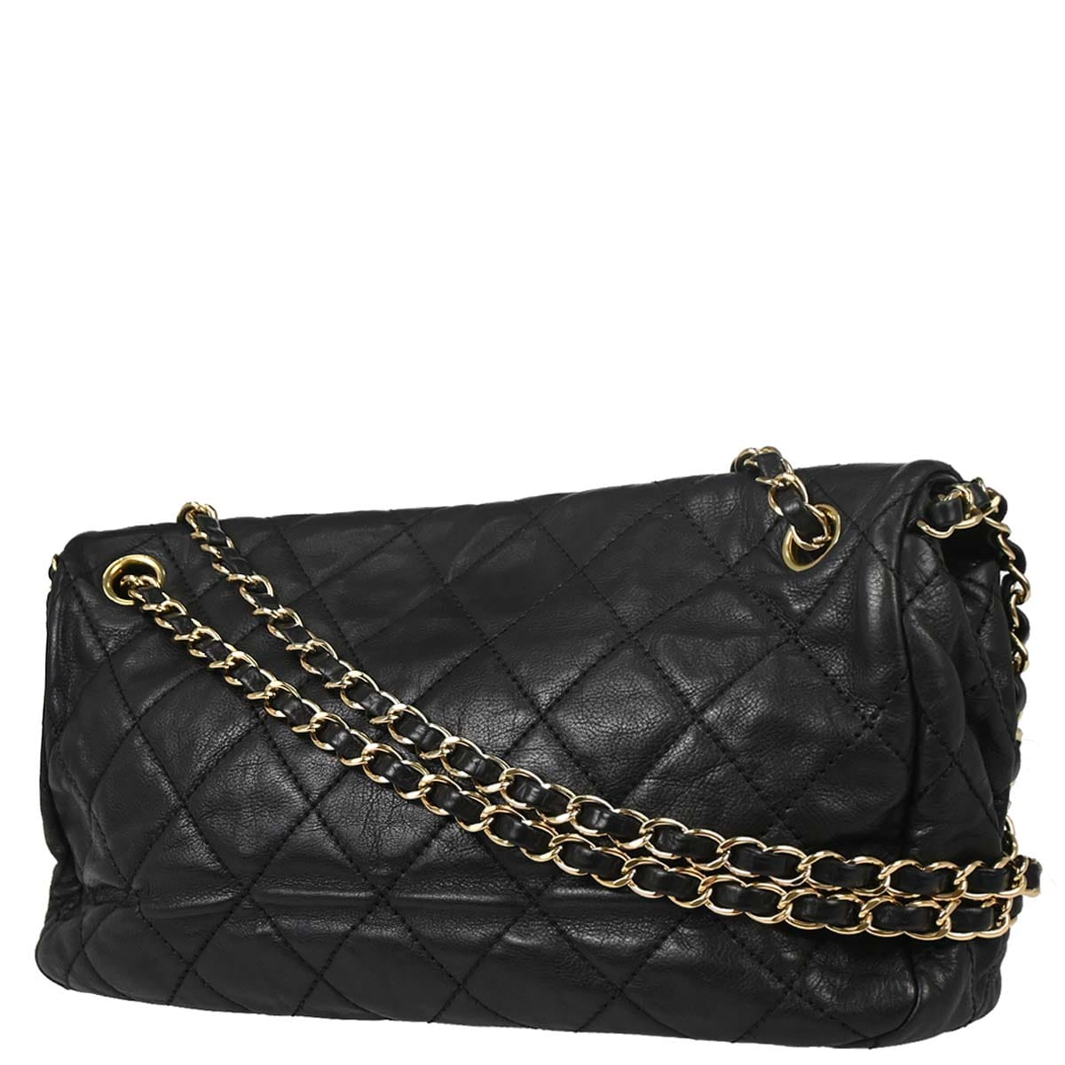 Chanel 2012 Black Calfskin Chain Me Shoulder Bag