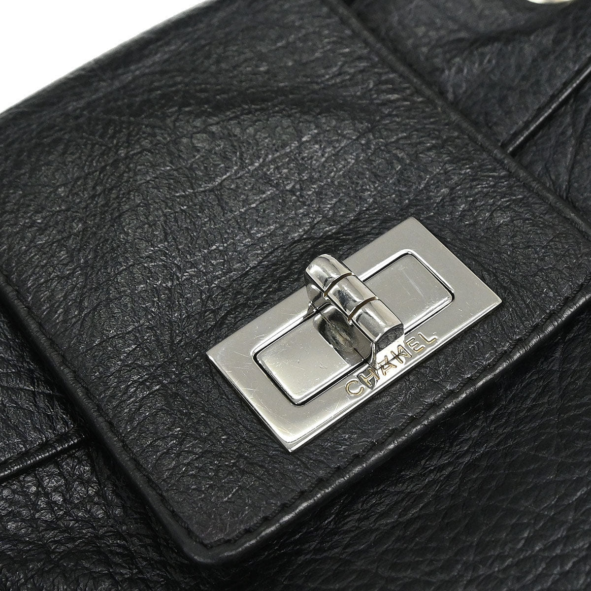 Chanel 2003 - 2004 Black Deerskin Mademoiselle Lock Shoulder Bag