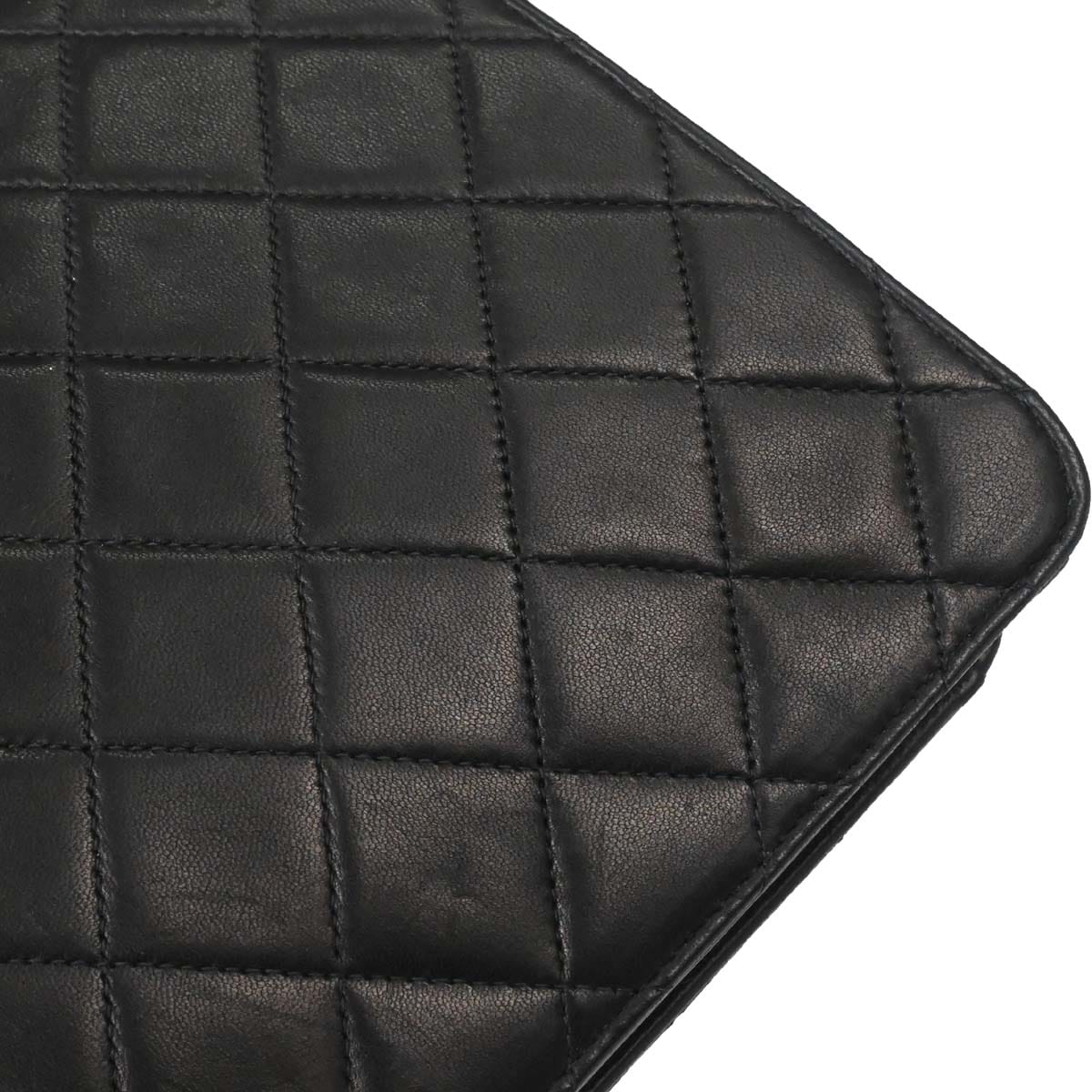 Chanel 2000 - 2002 Black Lambskin Pushlock Small Half Flap Shoulder Bag