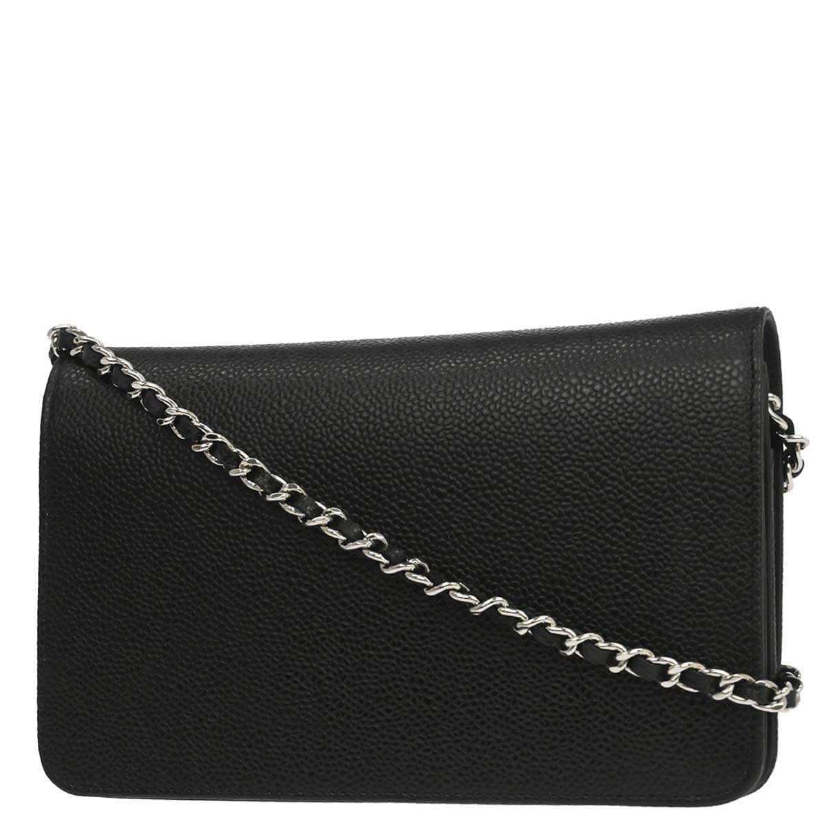 Chanel 2014 Black Caviar Skin Timeless WOC Wallet on Chain Shoulder Bag