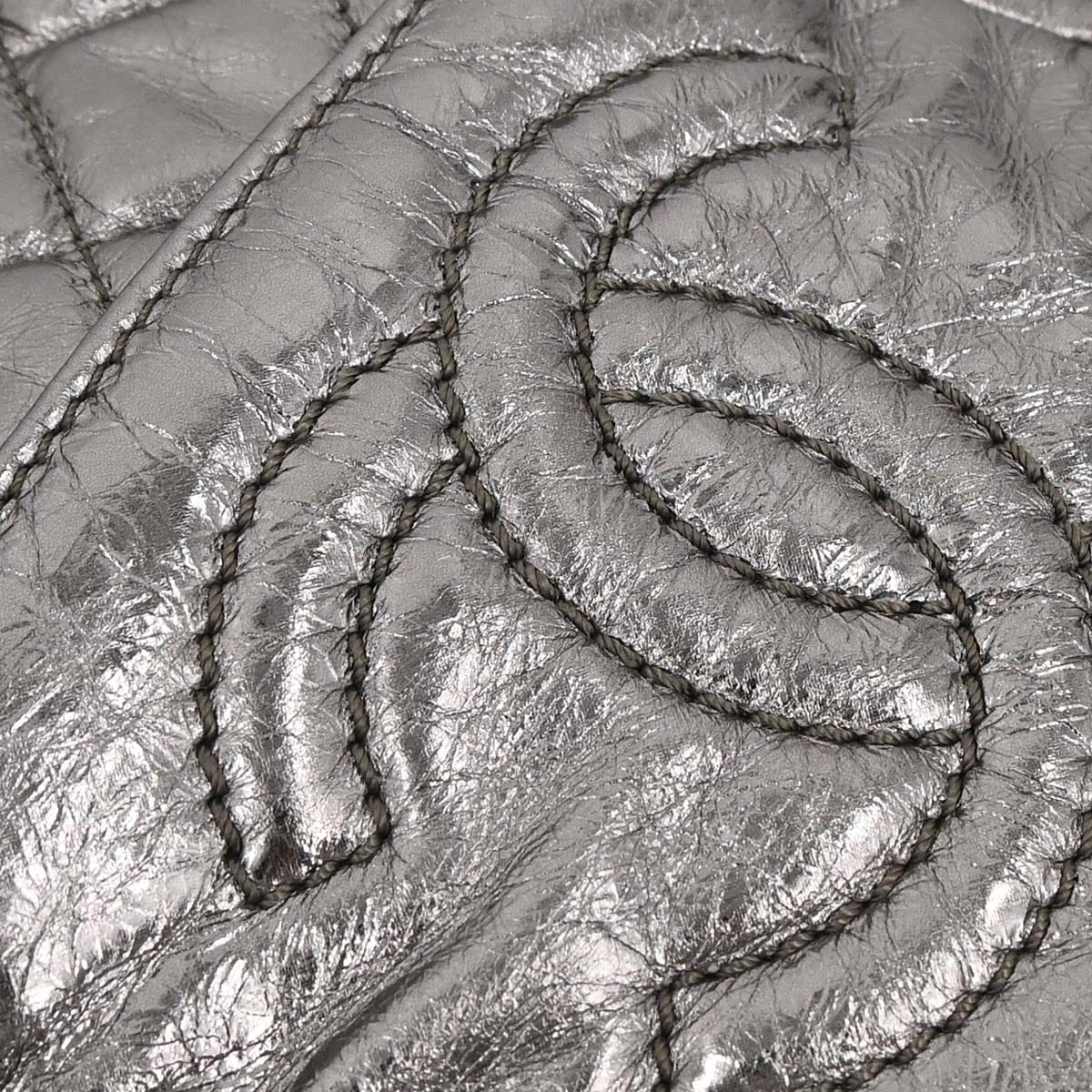 Chanel 2008 - 2009 Silver Calfskin Chain Around Shoulder Bag