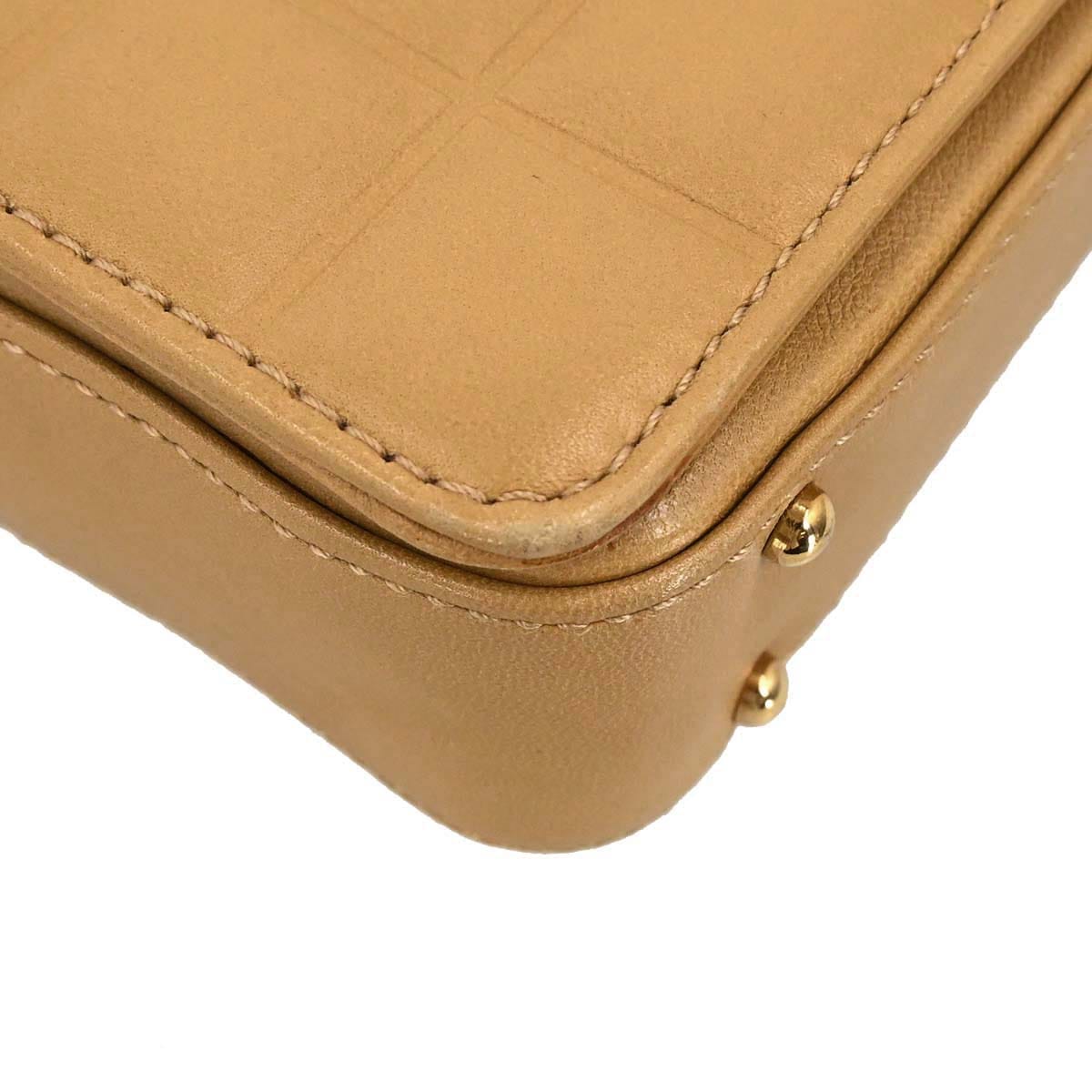 Chanel 2003 - 2004 Beige Lambskin Choco Bar Shoulder Bag