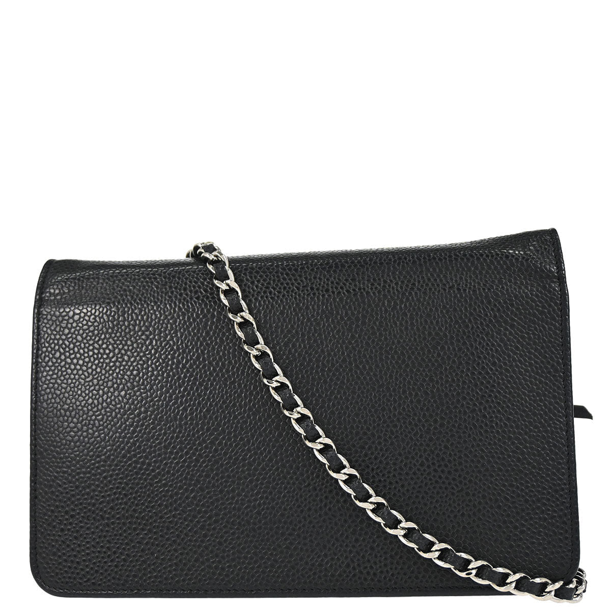 Chanel 2012 Black Caviar Skin Timeless WOC Wallet on Chain Shoulder Bag